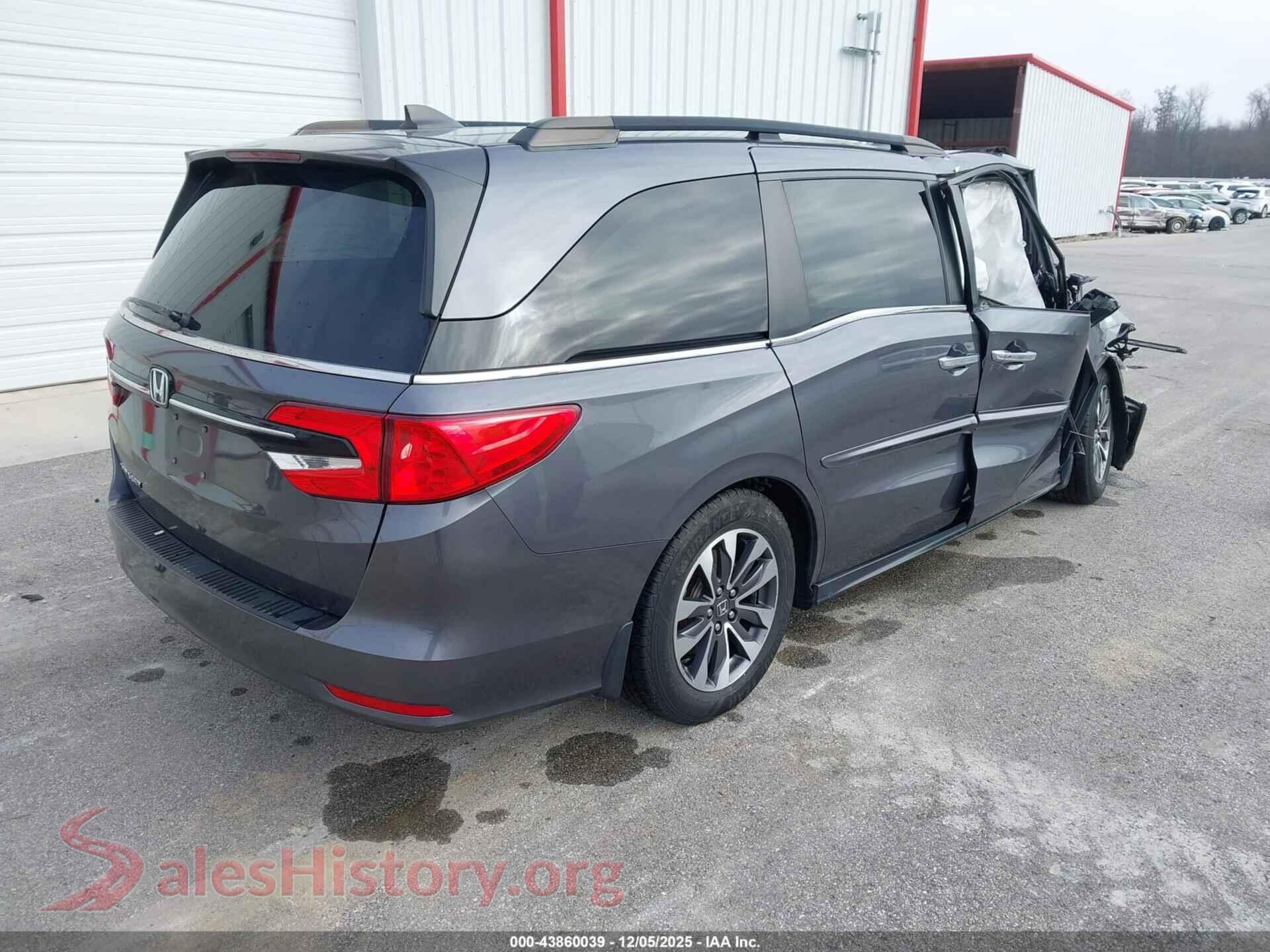 2022 HONDA ODYSSEY VIN 5FNRL6H76NB033015, rear driver side