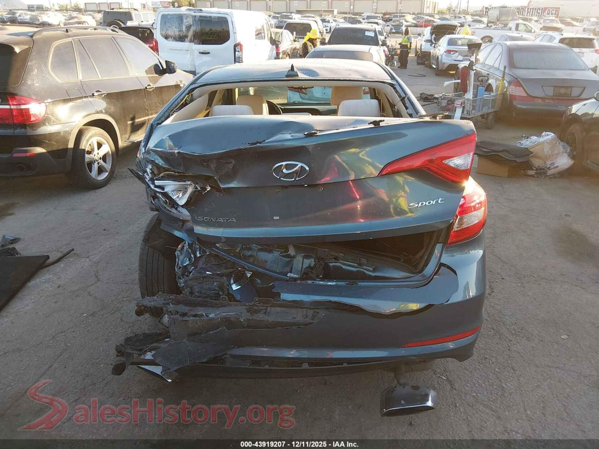 2017 HYUNDAI SONATA VIN 5NPE34AF8HH550620, auction photo 15