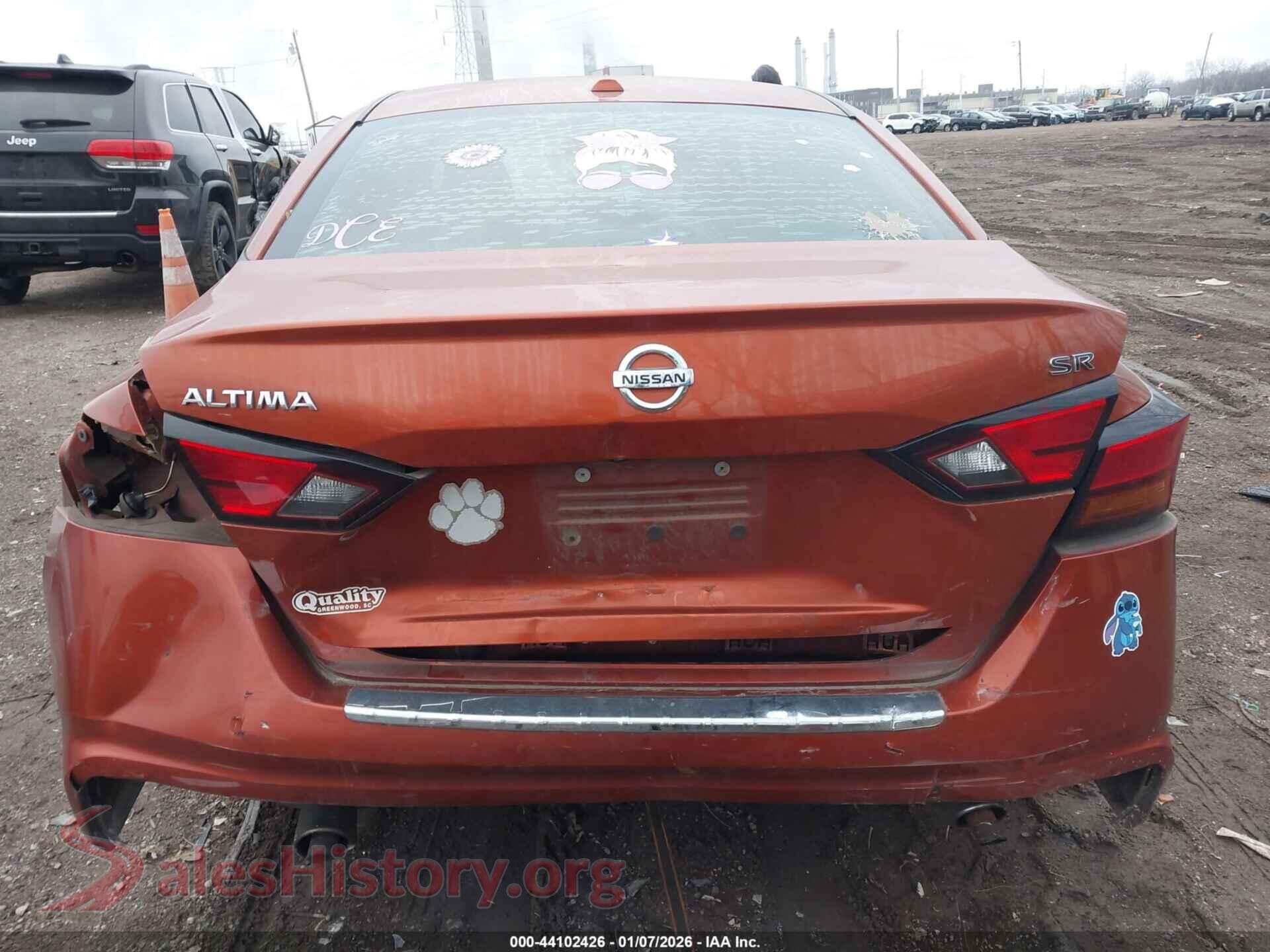 2019 NISSAN ALTIMA VIN 1N4BL4CV1KC199212, rear passenger side