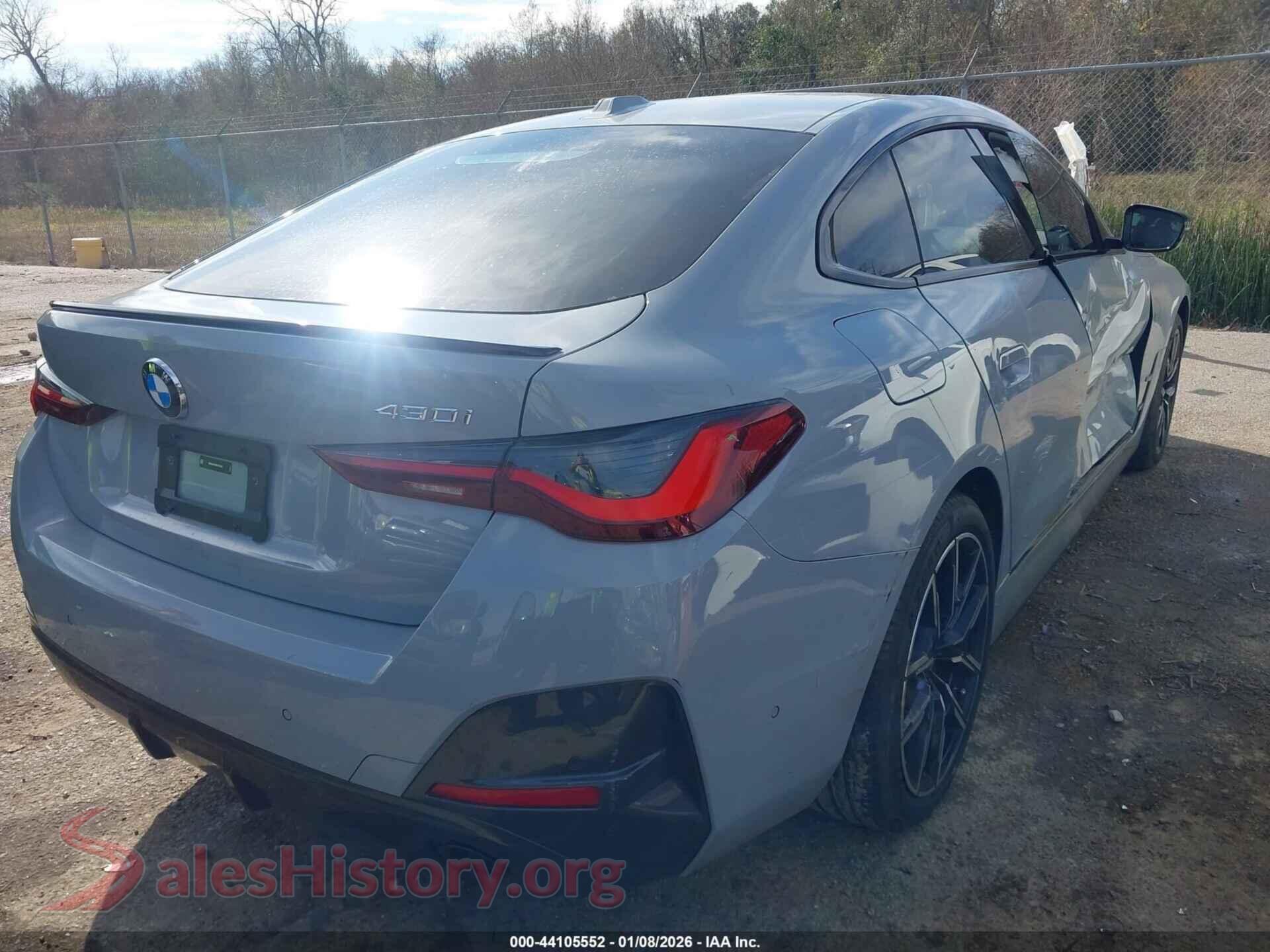 2024 BMW 430I GRAN COUPE VIN WBA63AV05RFR33769, rear driver side