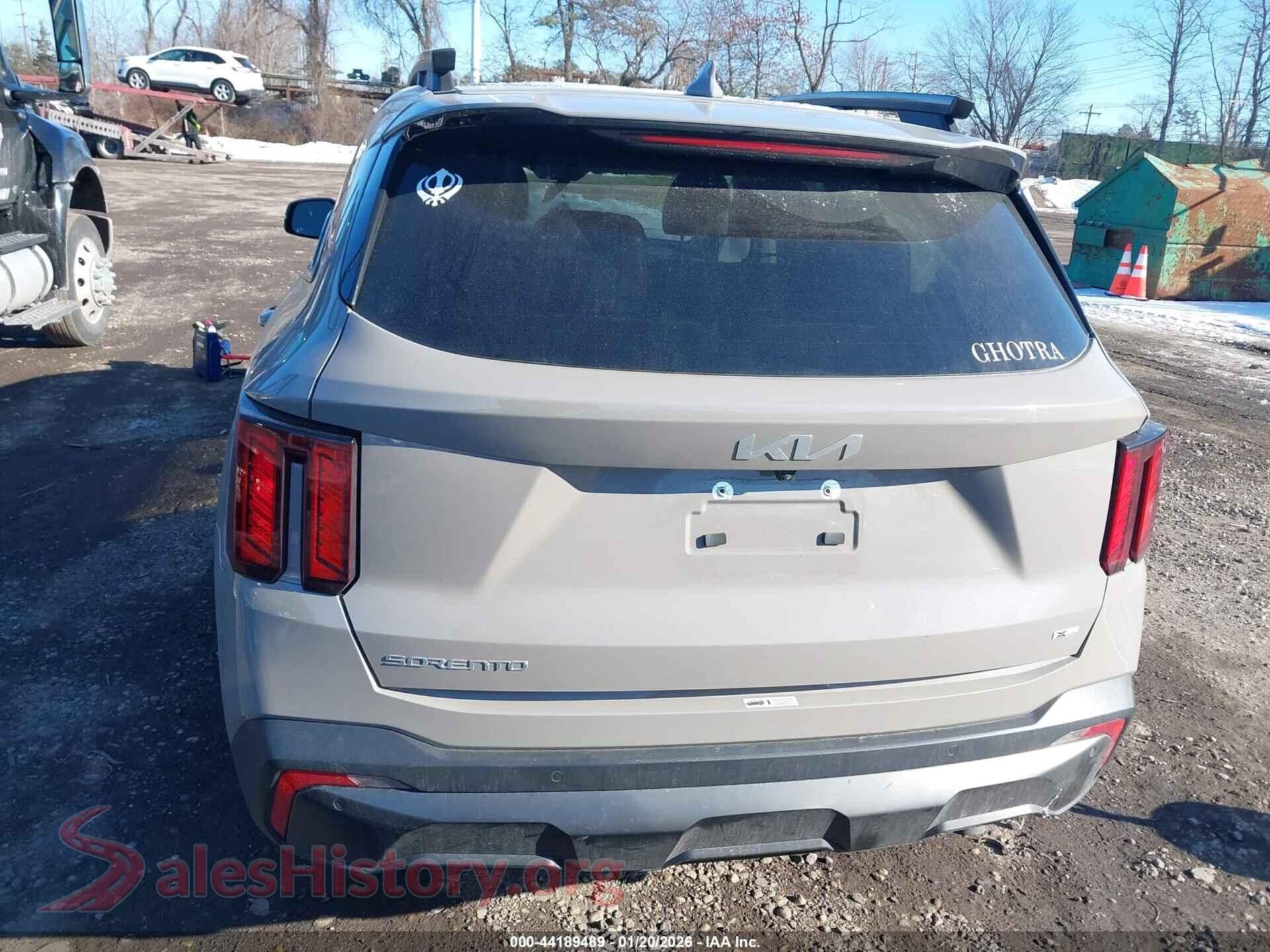2024 KIA SORENTO VIN 5XYRHDJF4RG307186, auction photo 16