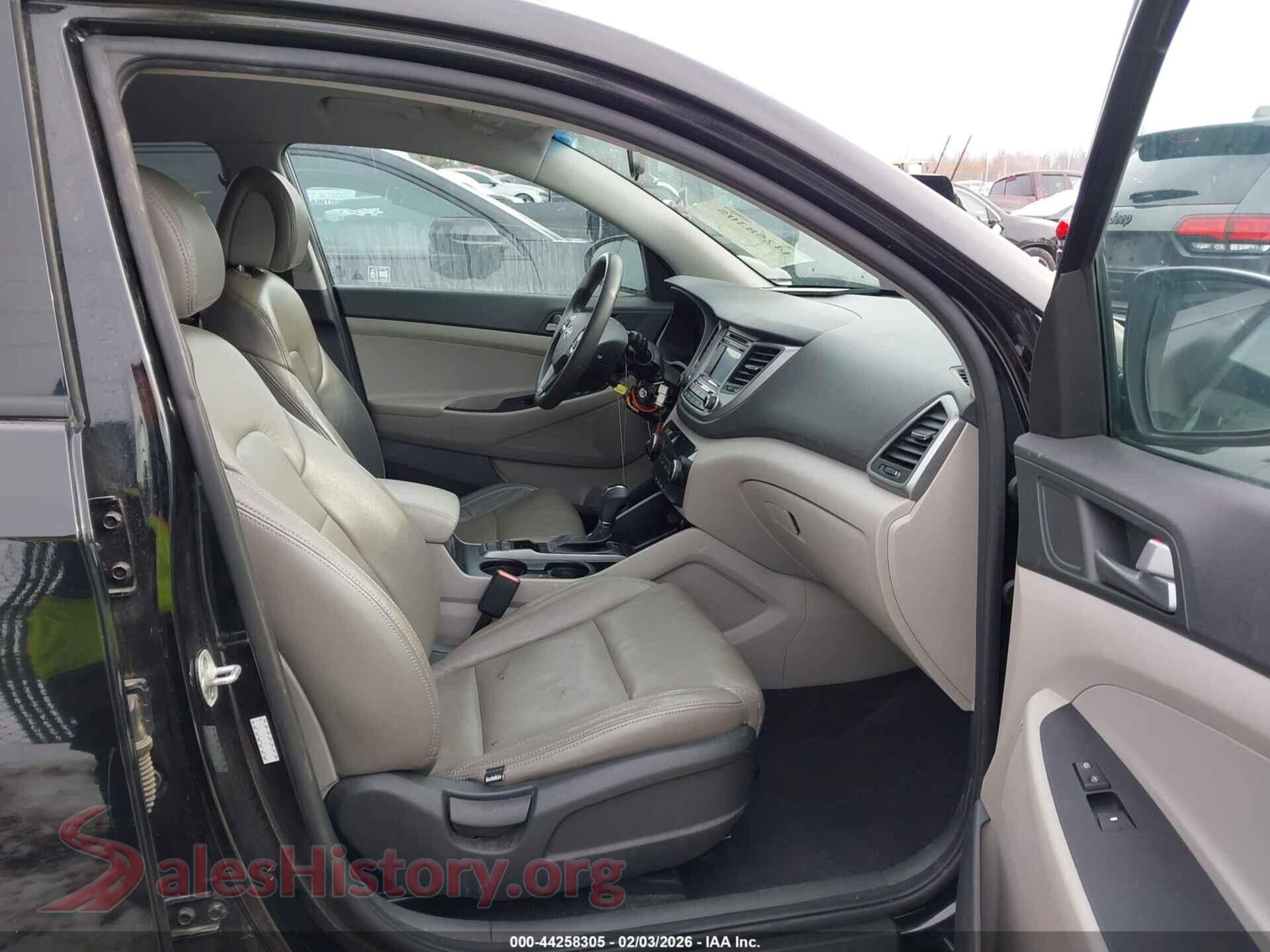2017 HYUNDAI TUCSON VIN KM8J3CA4XHU265796, rear view