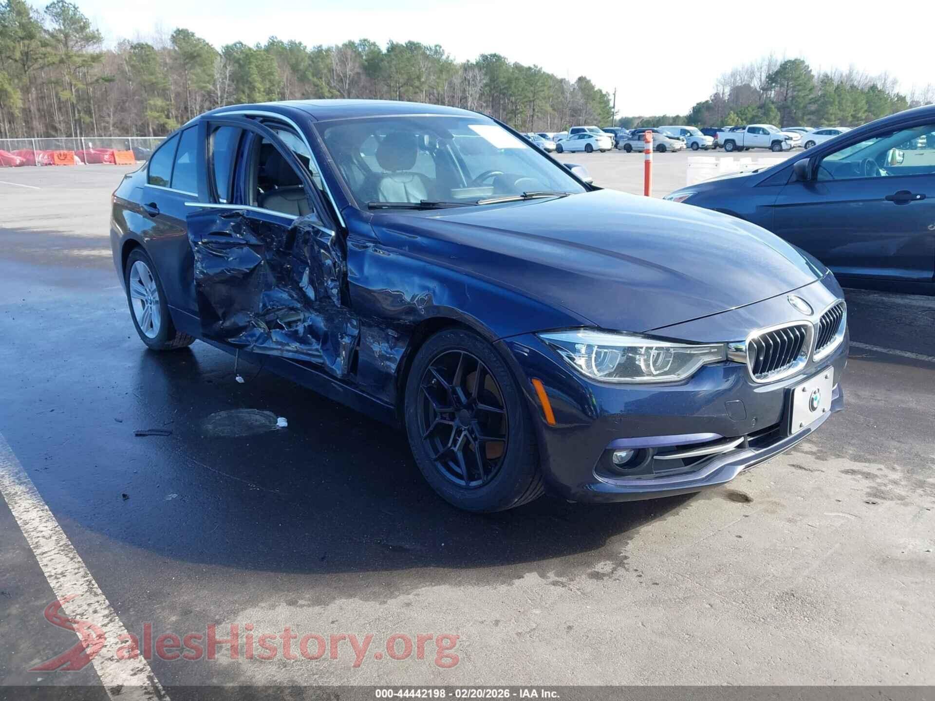 2017 BMW 330I VIN WBA8D9C38HA005757, front 3/4 driver side