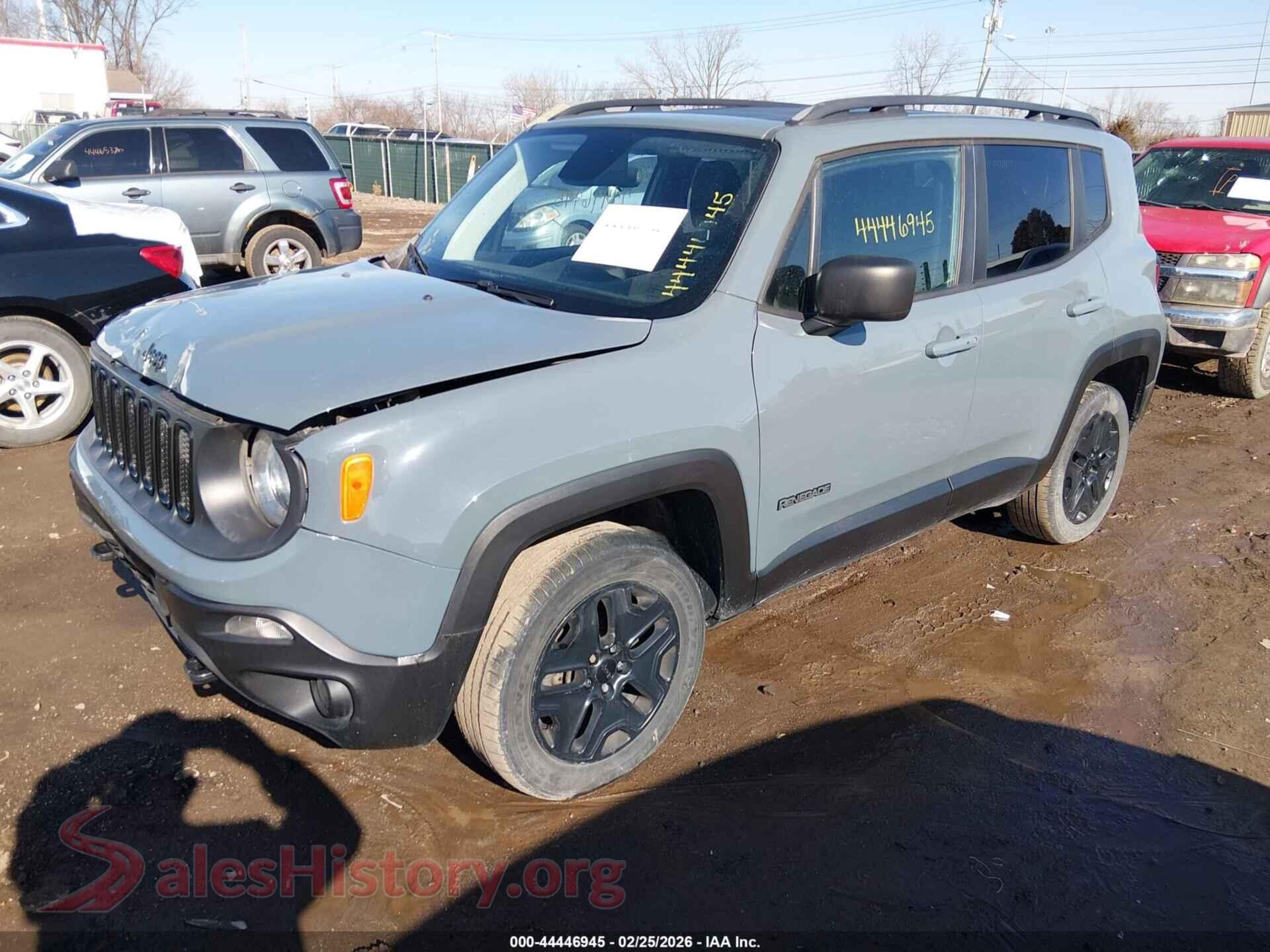 2018 JEEP RENEGADE VIN ZACCJBAB6JPH25684, front view
