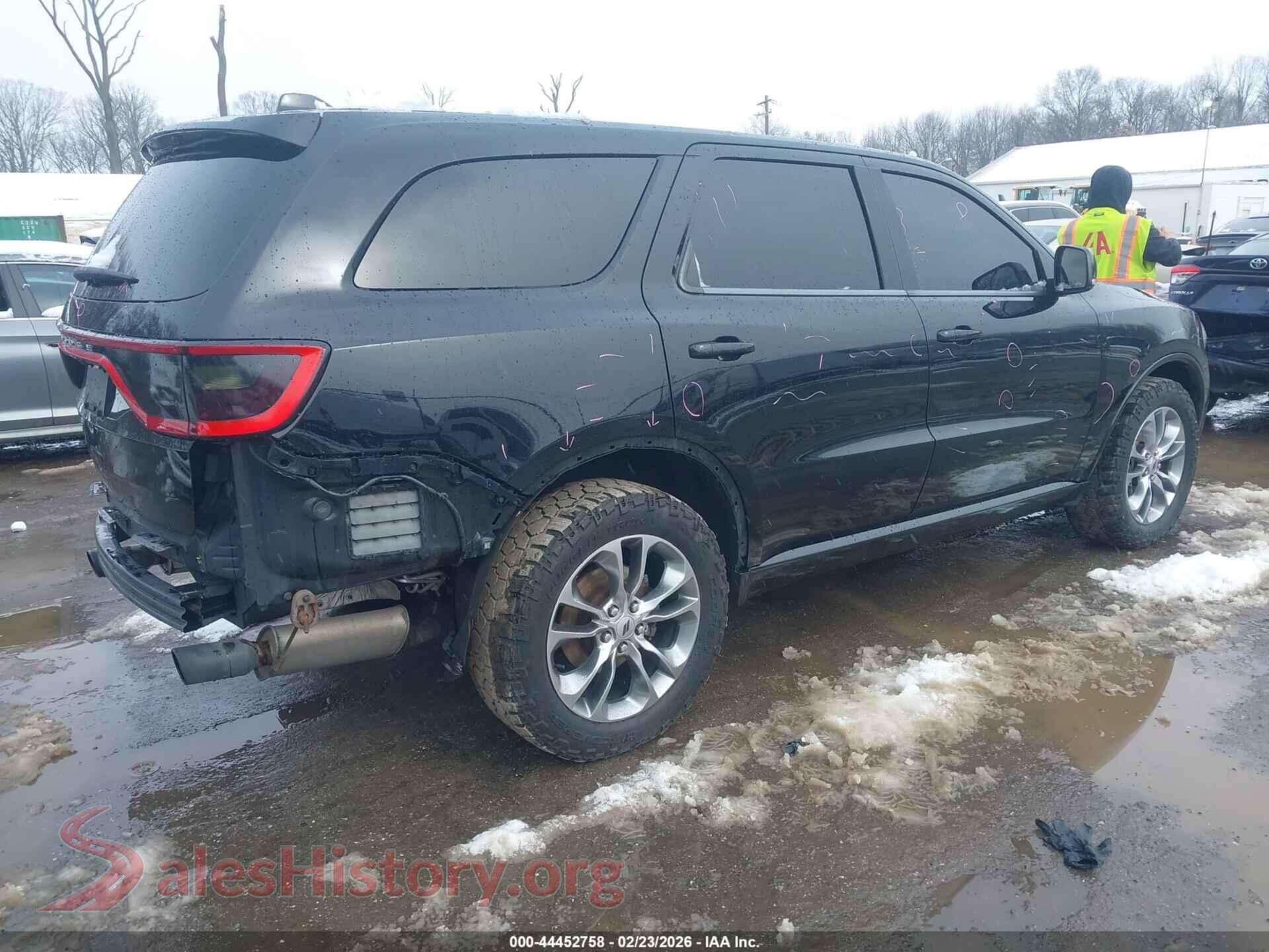 2020 DODGE DURANGO VIN 1C4RDJDG0LC308507, rear driver side