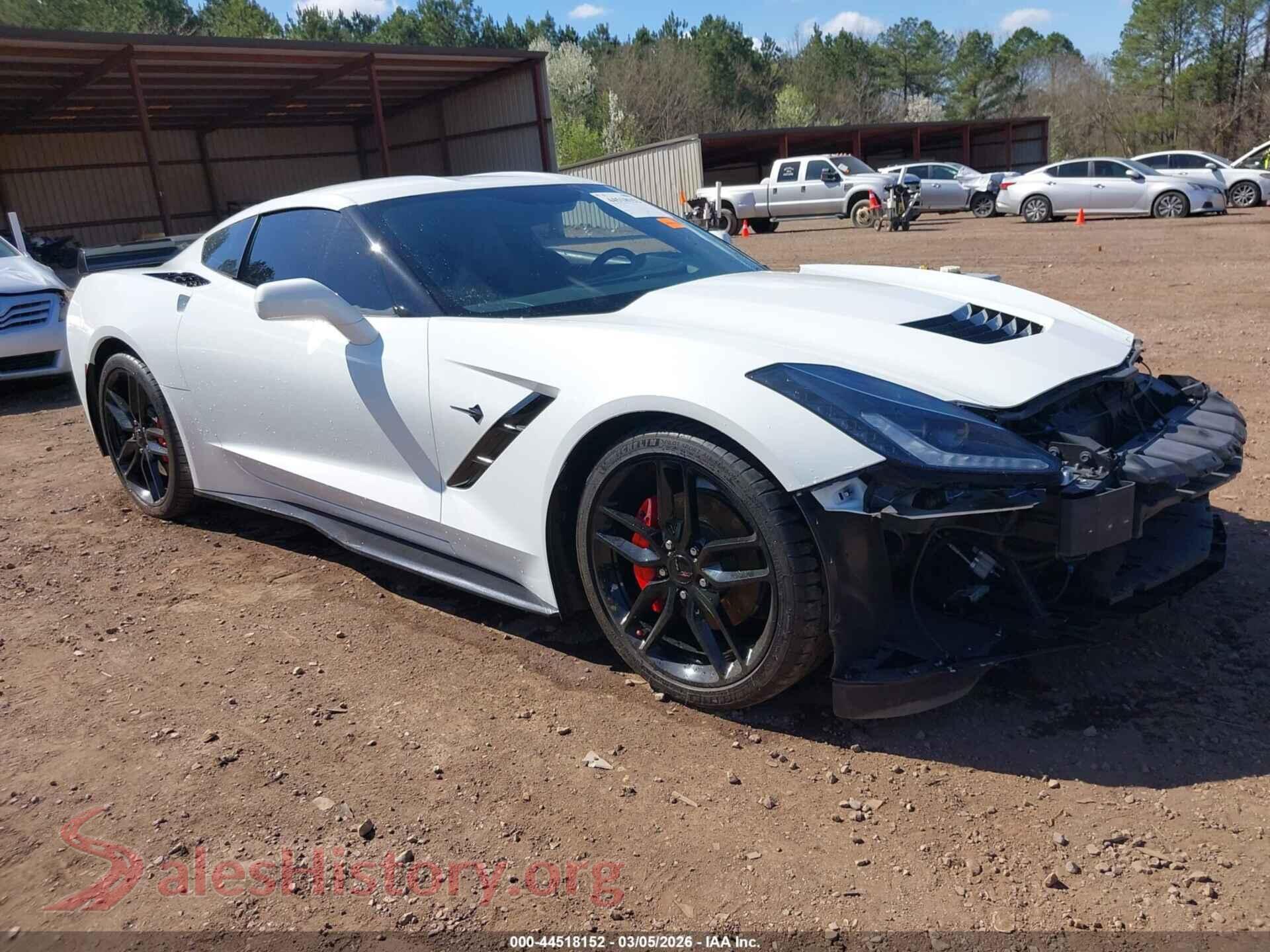 2019 CHEVROLET CORVETTE VIN 1G1YB2D74K5117644, auction photo