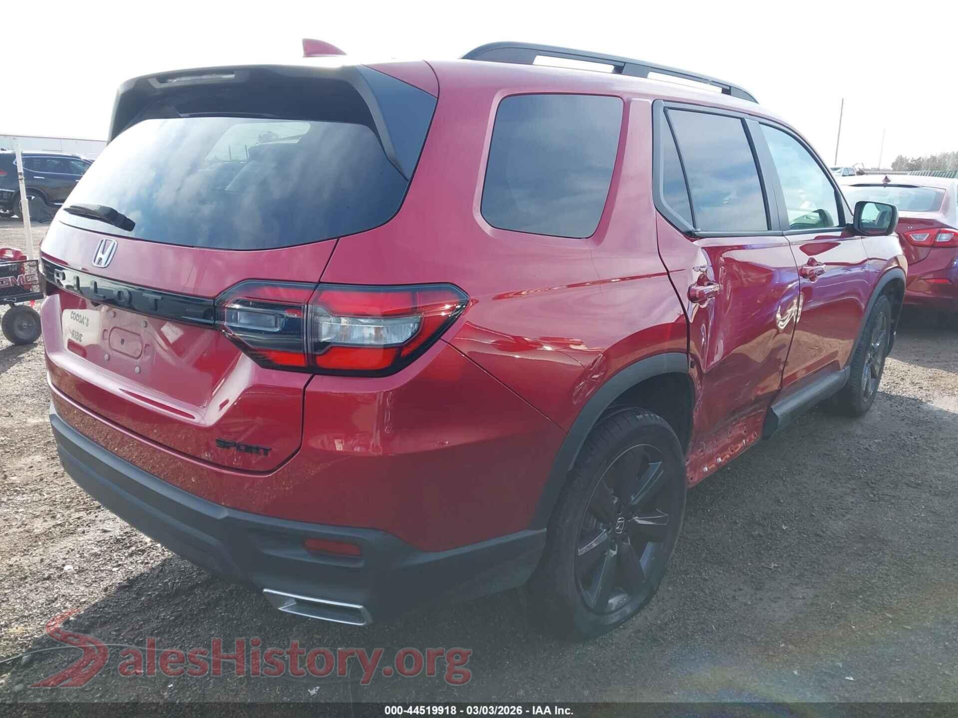 2024 HONDA PILOT VIN 5FNYG2H31RB004386, rear driver side