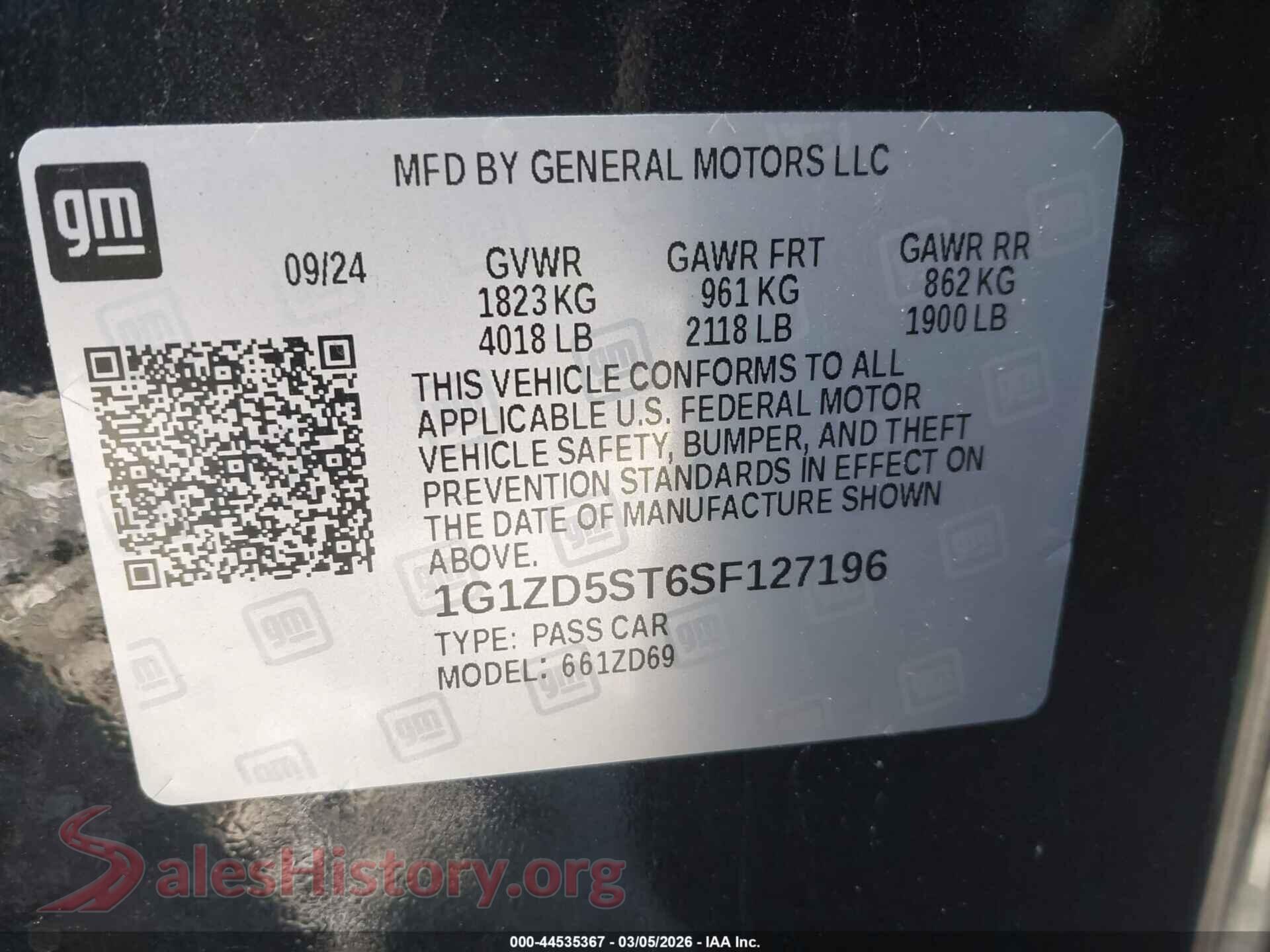 2025 CHEVROLET MALIBU VIN 1G1ZD5ST6SF127196, engine bay
