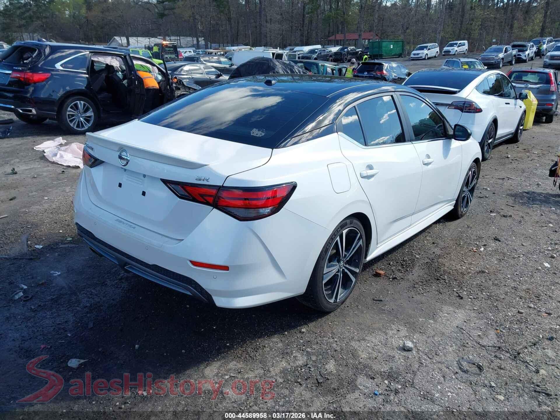 2022 NISSAN SENTRA VIN 3N1AB8DV7NY291535, rear driver side