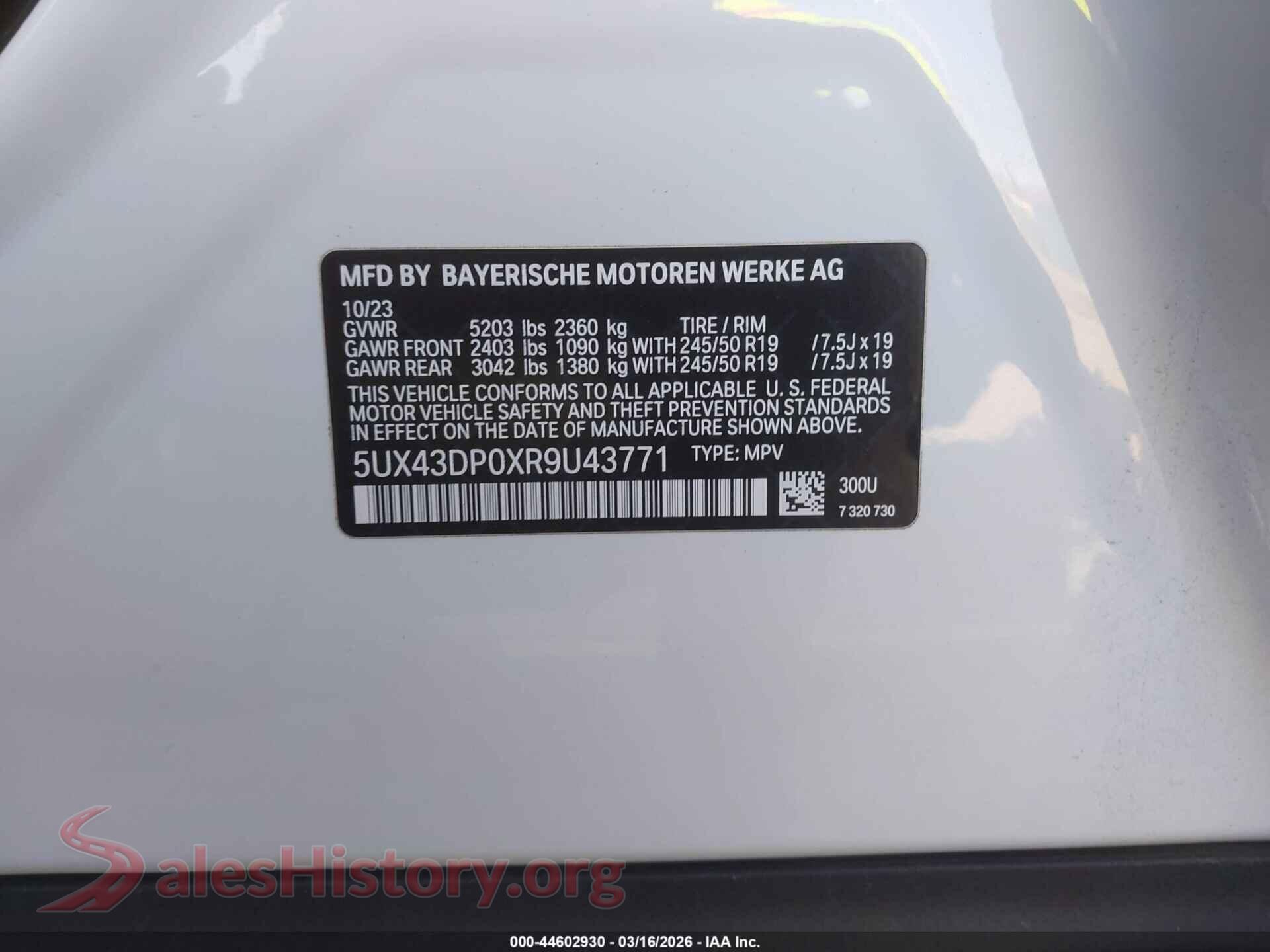 2024 BMW X3 VIN 5UX43DP0XR9U43771, engine bay