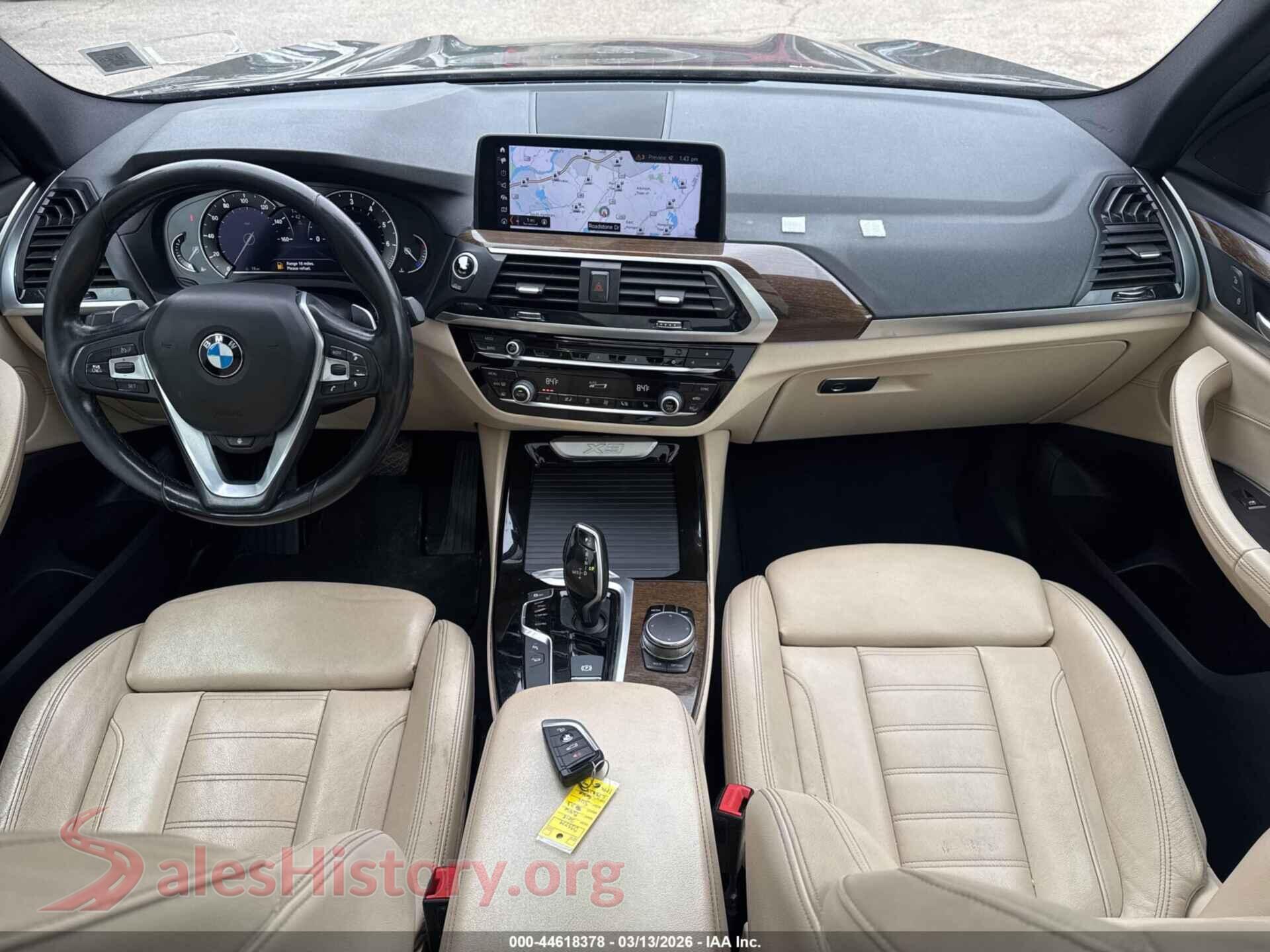 2018 BMW X3 VIN 5UXTR9C59JLC75432, rear passenger side