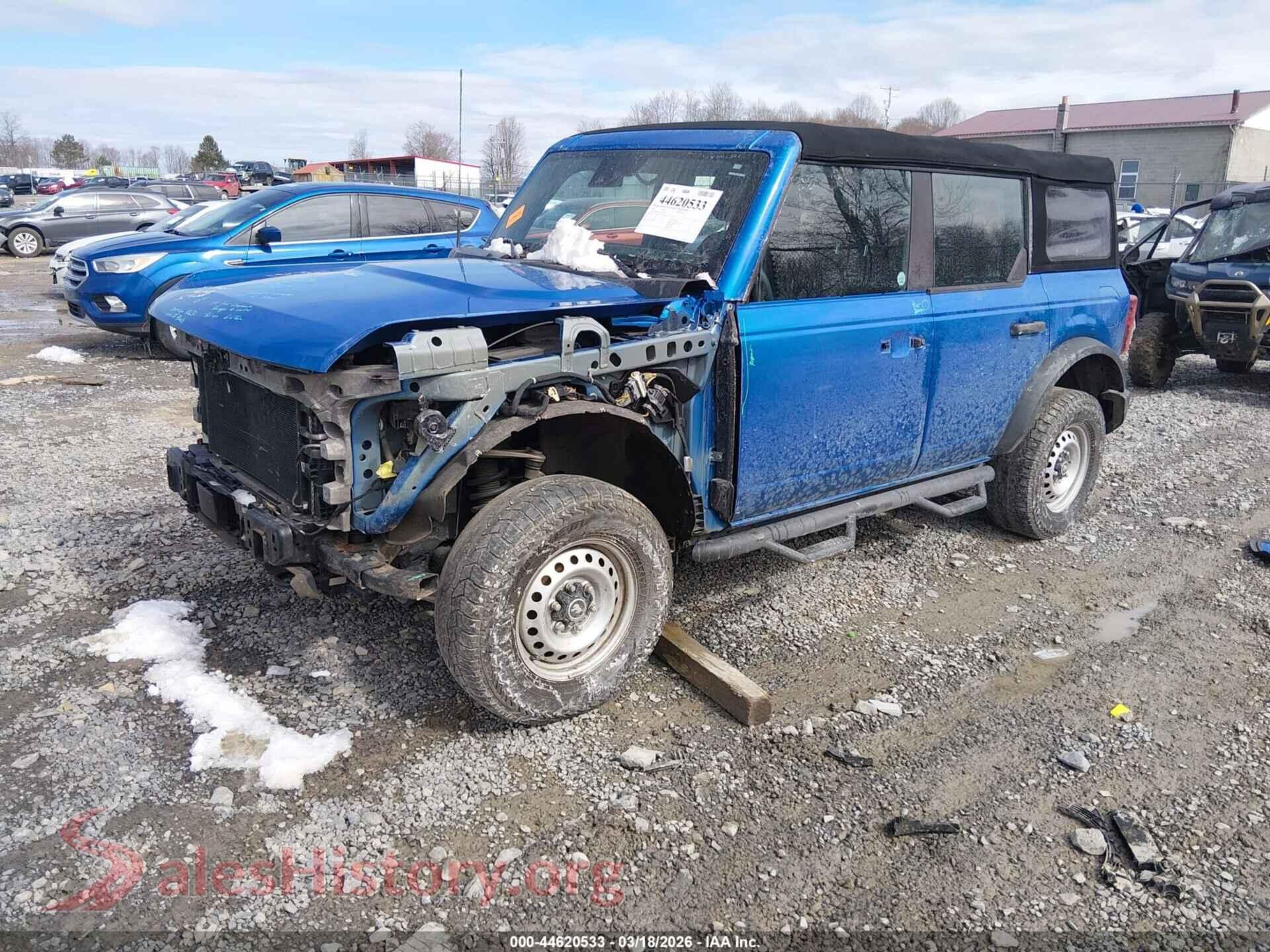 2022 FORD BRONCO VIN 1FMDE5BH0NLA93963, front view