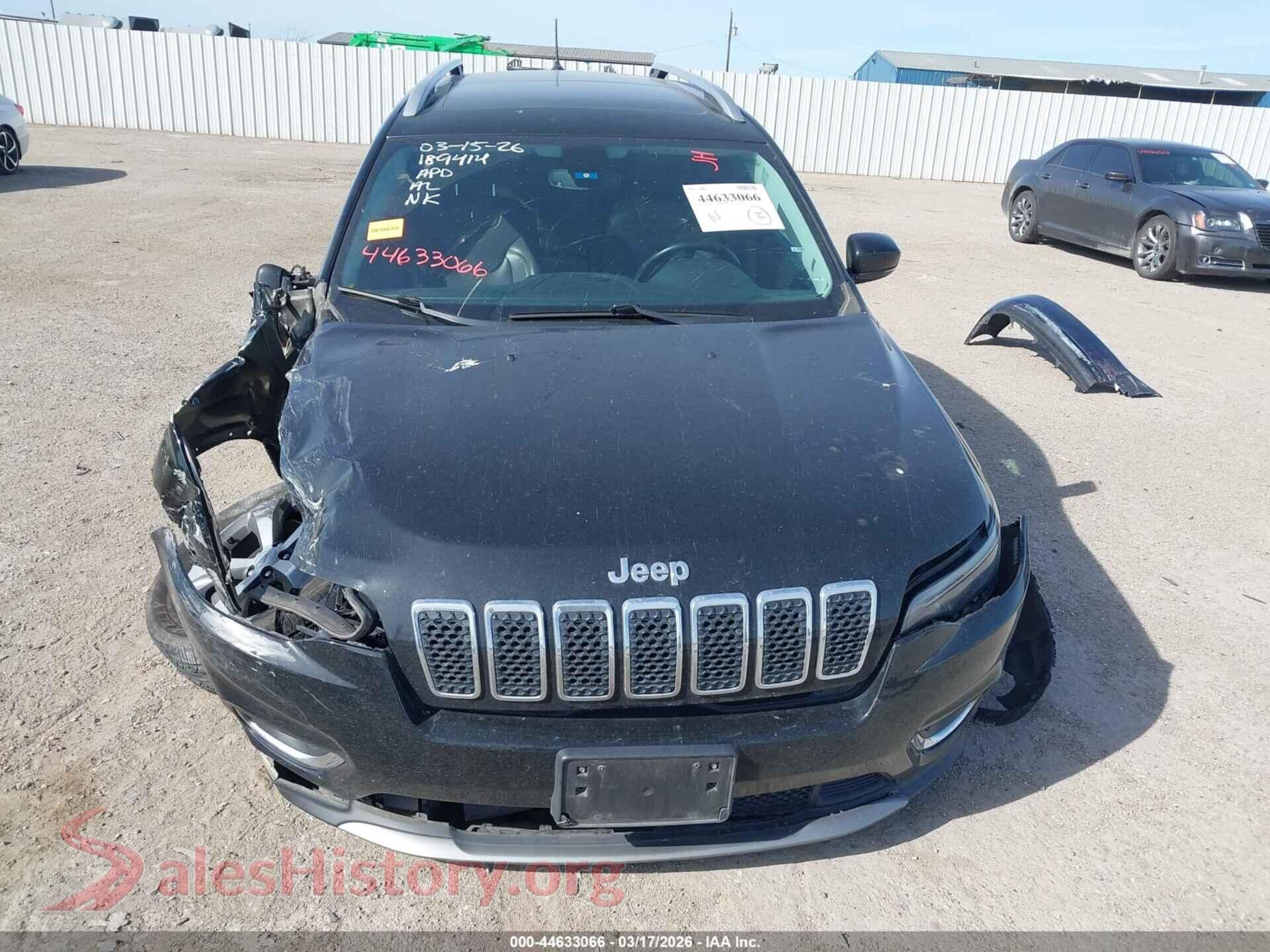 2020 JEEP CHEROKEE VIN 1C4PJMDN5LD549571, damage close-up