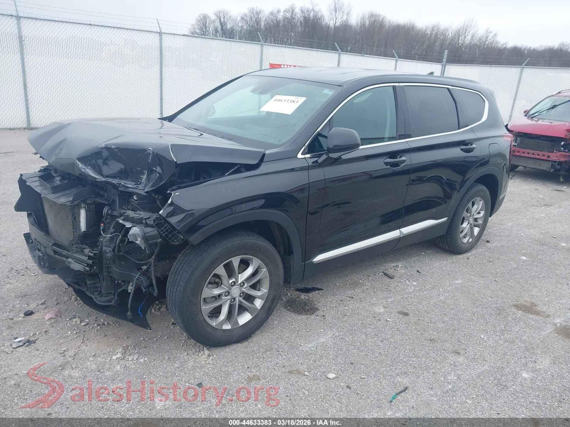 2020 HYUNDAI SANTA FE VIN 5NMS3CADXLH192597, front view