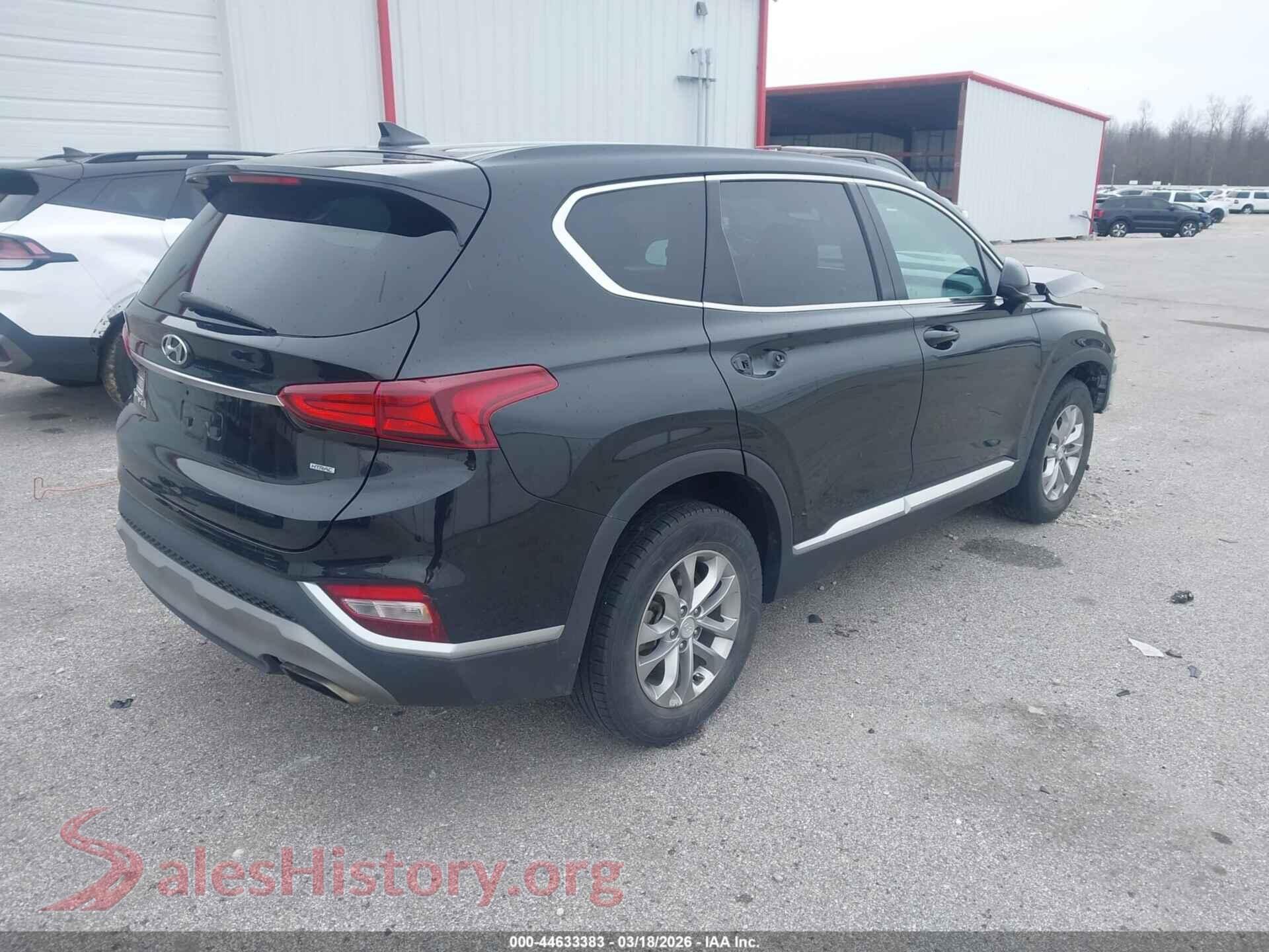 2020 HYUNDAI SANTA FE VIN 5NMS3CADXLH192597, rear driver side