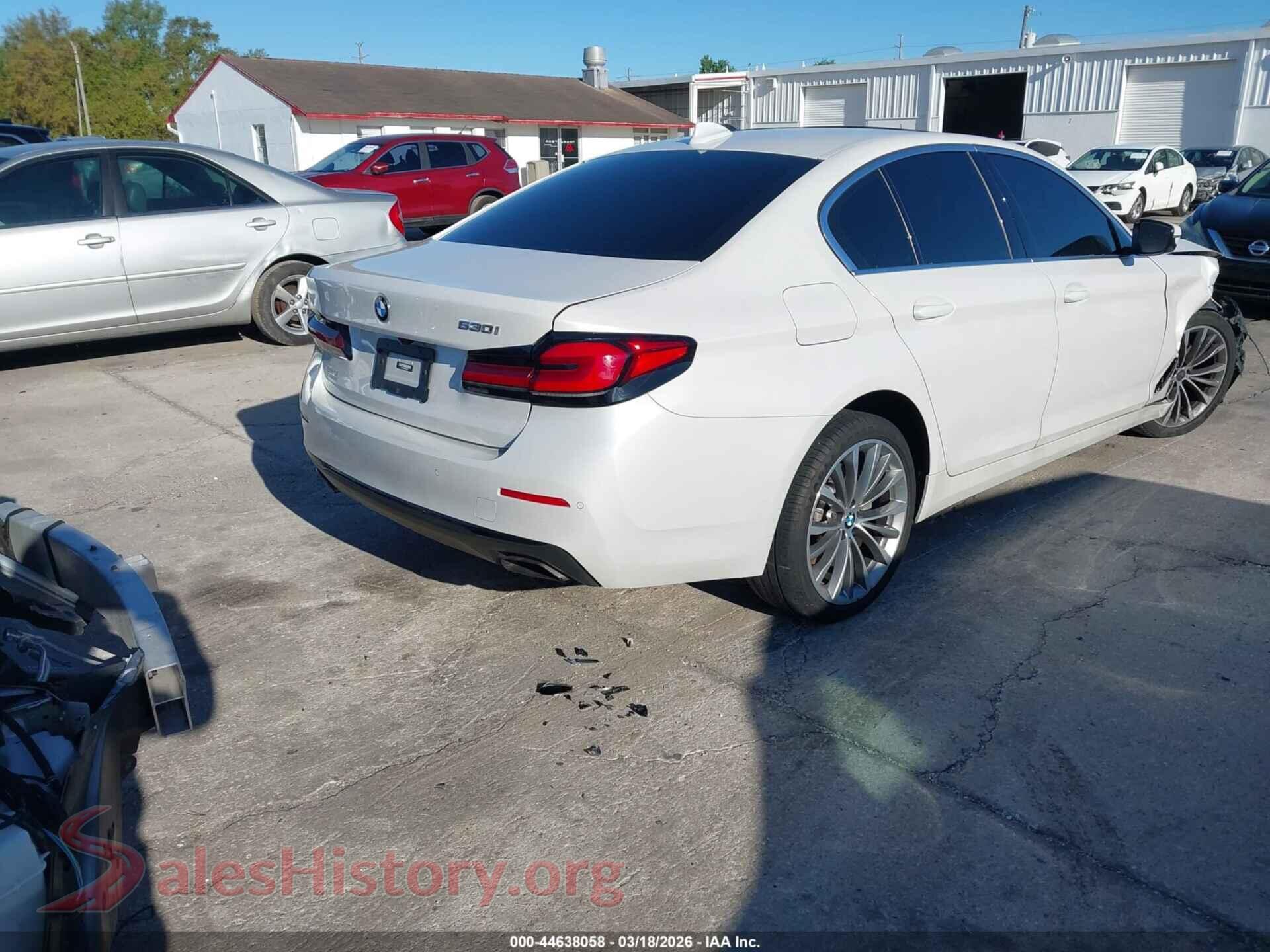 2022 BMW 530 VIN WBA53BH05NWX51805, rear driver side