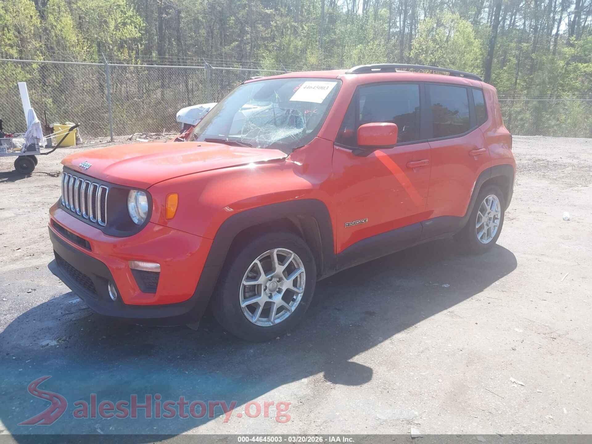 2020 JEEP RENEGADE VIN ZACNJABB5LPK94725, front view