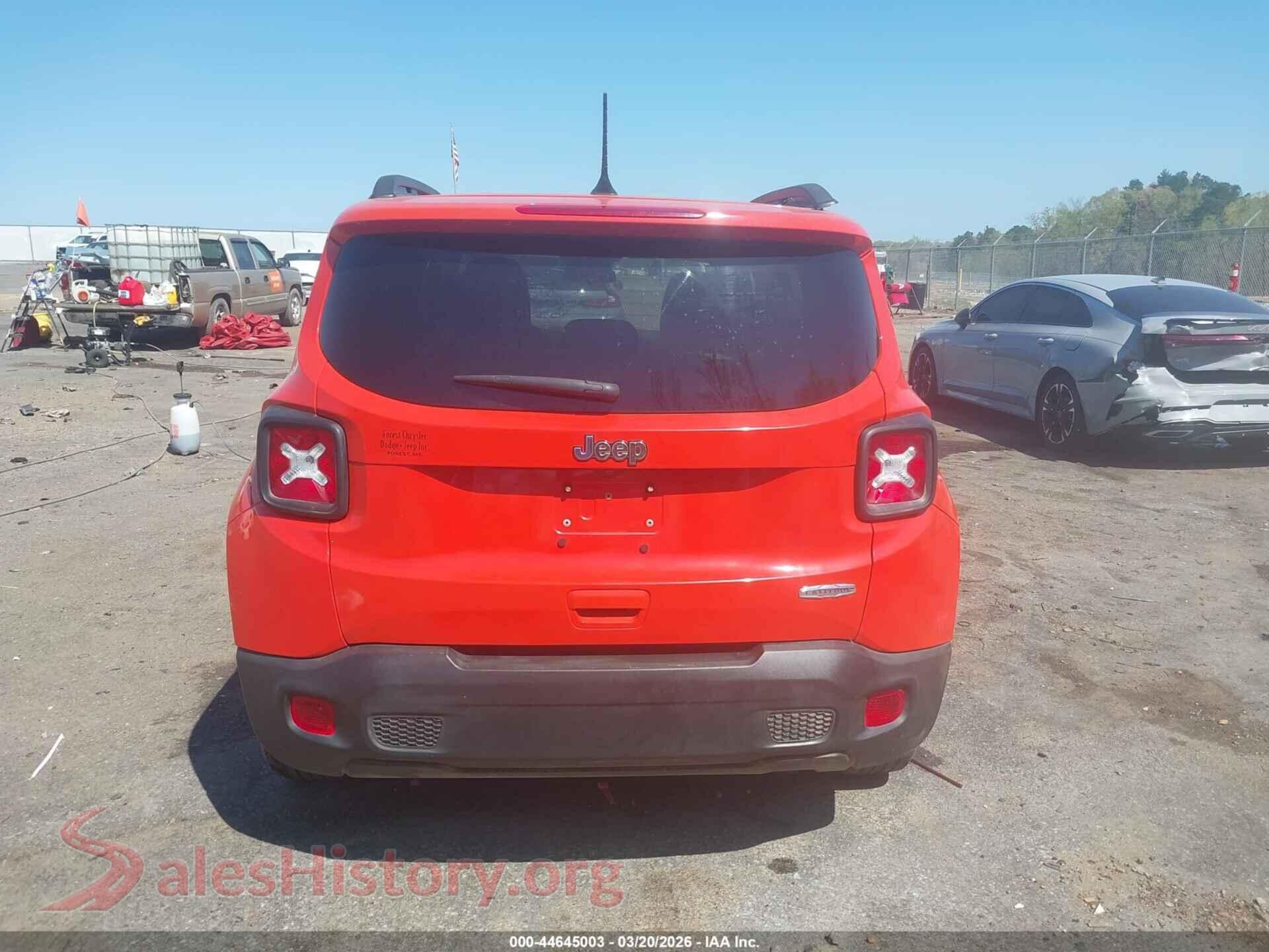 2020 JEEP RENEGADE VIN ZACNJABB5LPK94725, auction photo 16