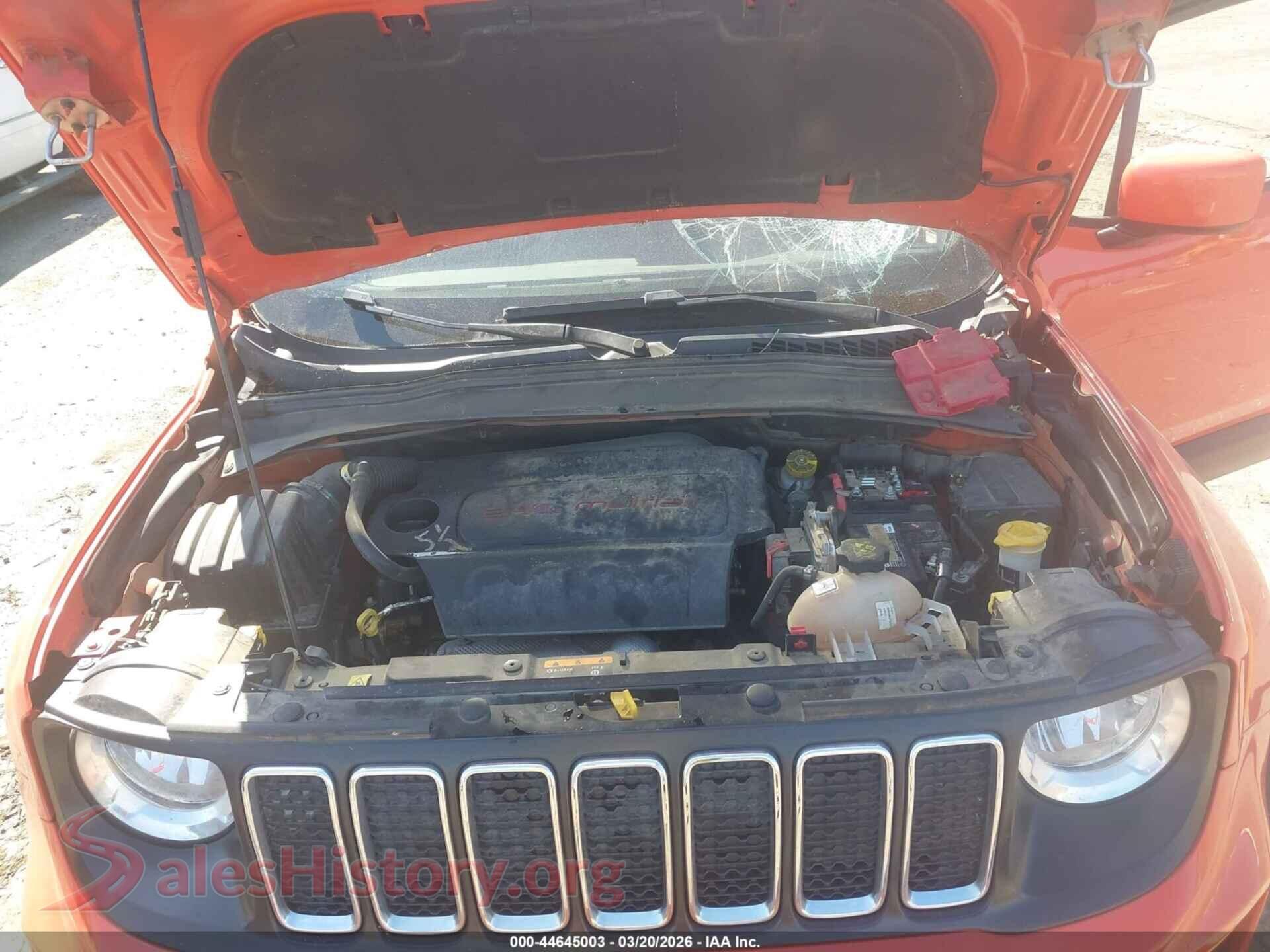 2020 JEEP RENEGADE VIN ZACNJABB5LPK94725, interior dashboard
