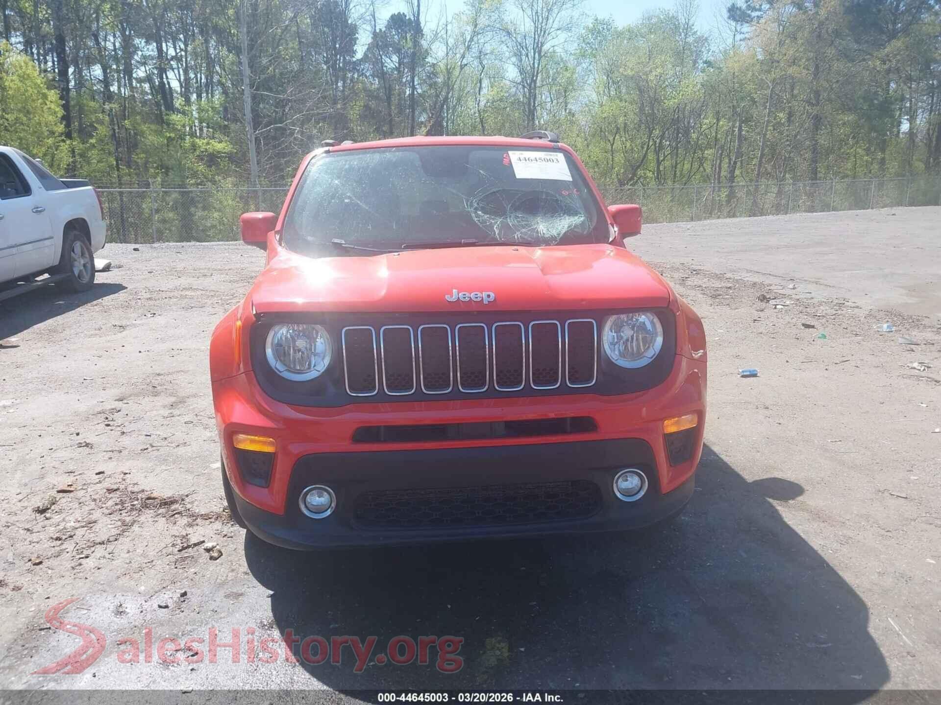 2020 JEEP RENEGADE VIN ZACNJABB5LPK94725, damage close-up