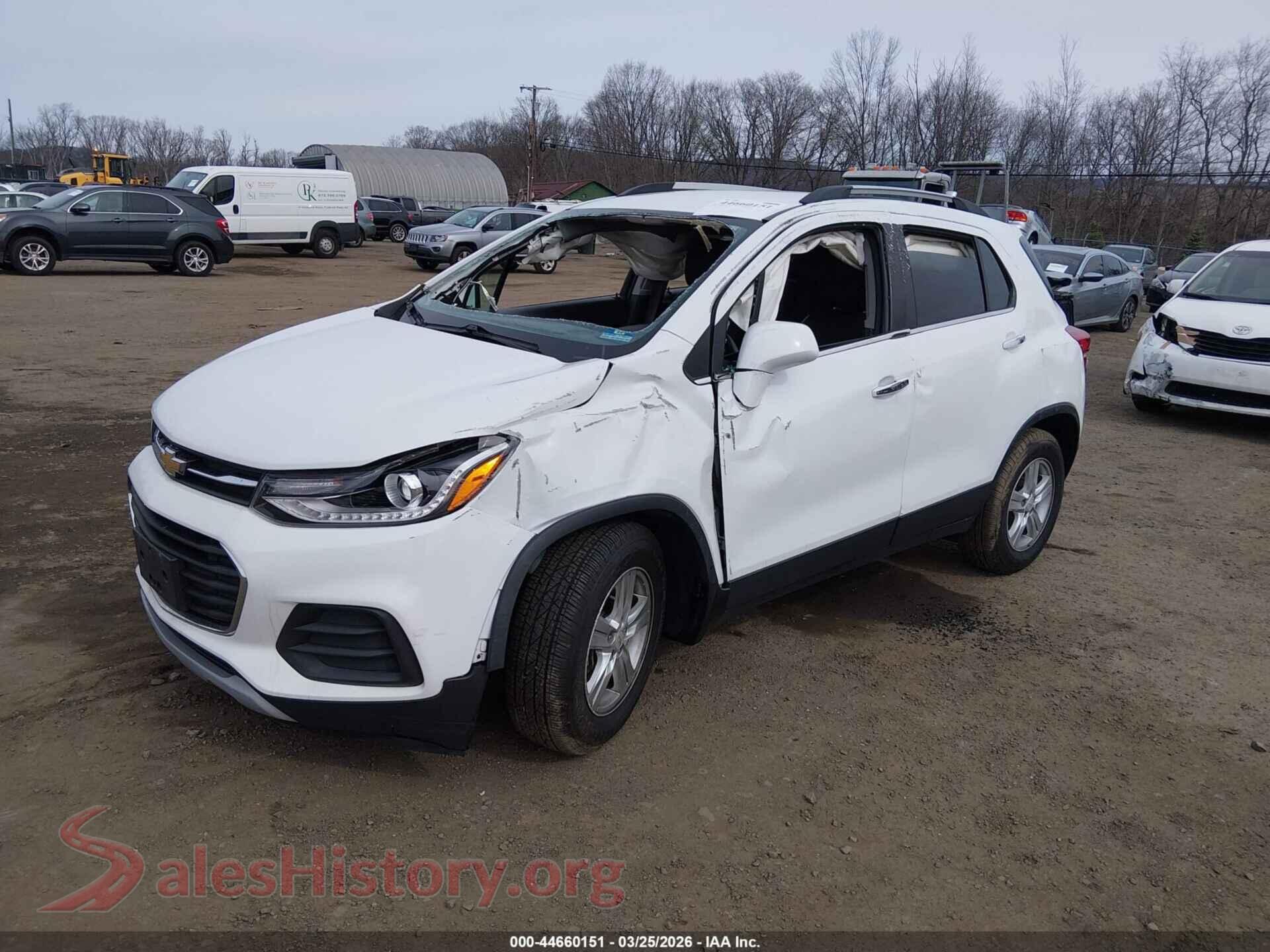 2020 CHEVROLET TRAX VIN KL7CJLSB8LB027771, front view