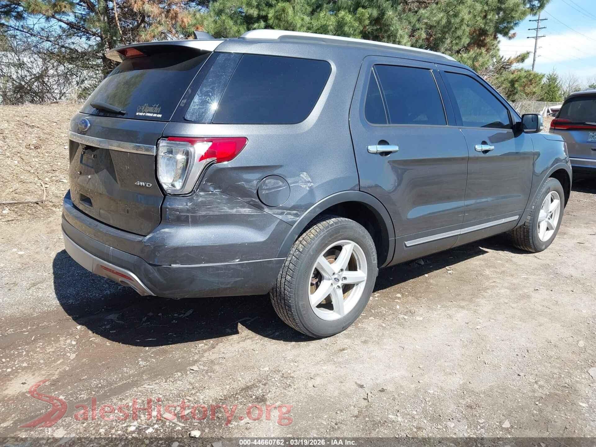2017 FORD EXPLORER VIN 1FM5K8D87HGD38329, rear driver side