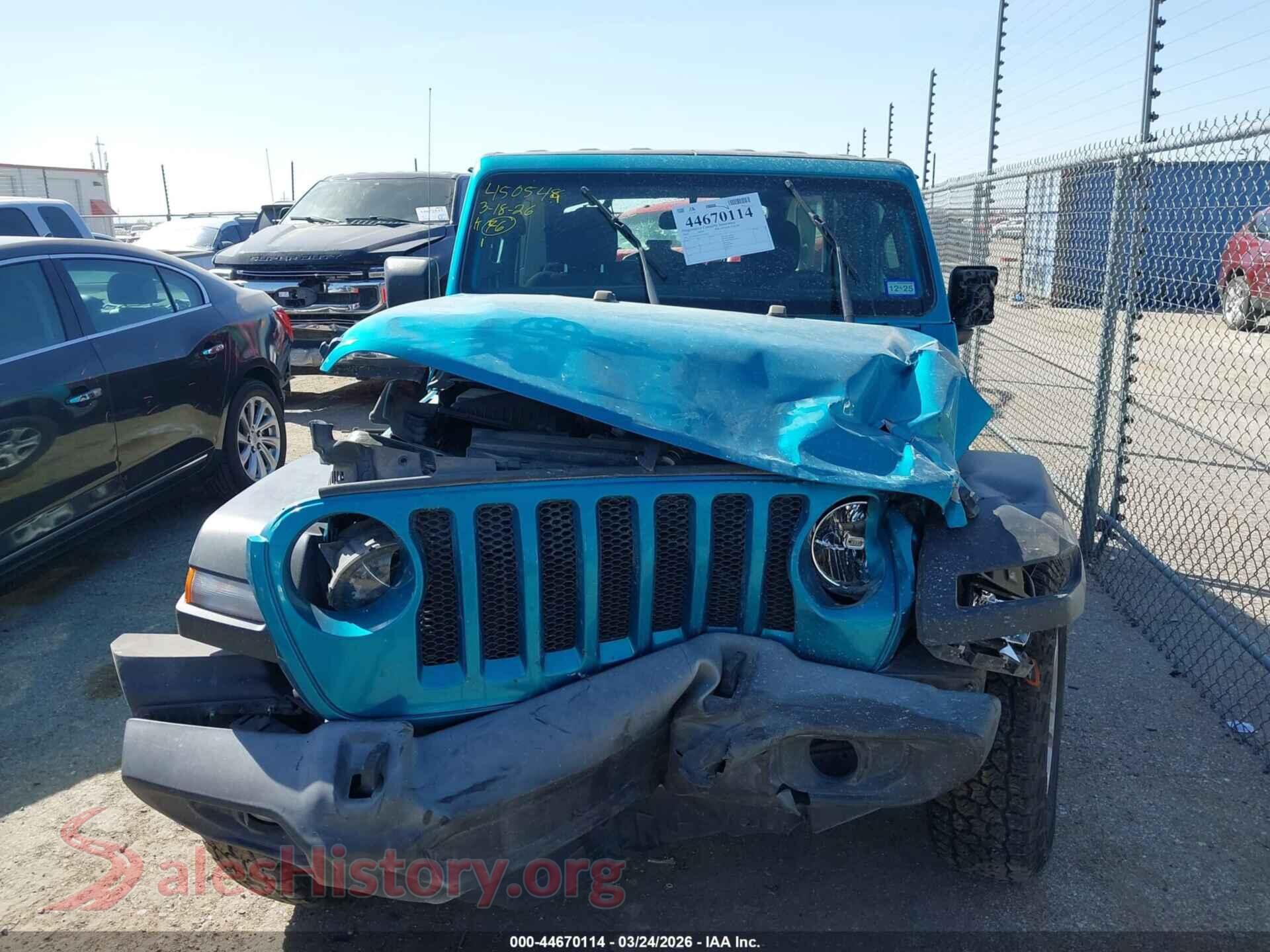 2020 JEEP WRANGLER UNLIMITED VIN 1C4HJXDN7LW155113, damage close-up