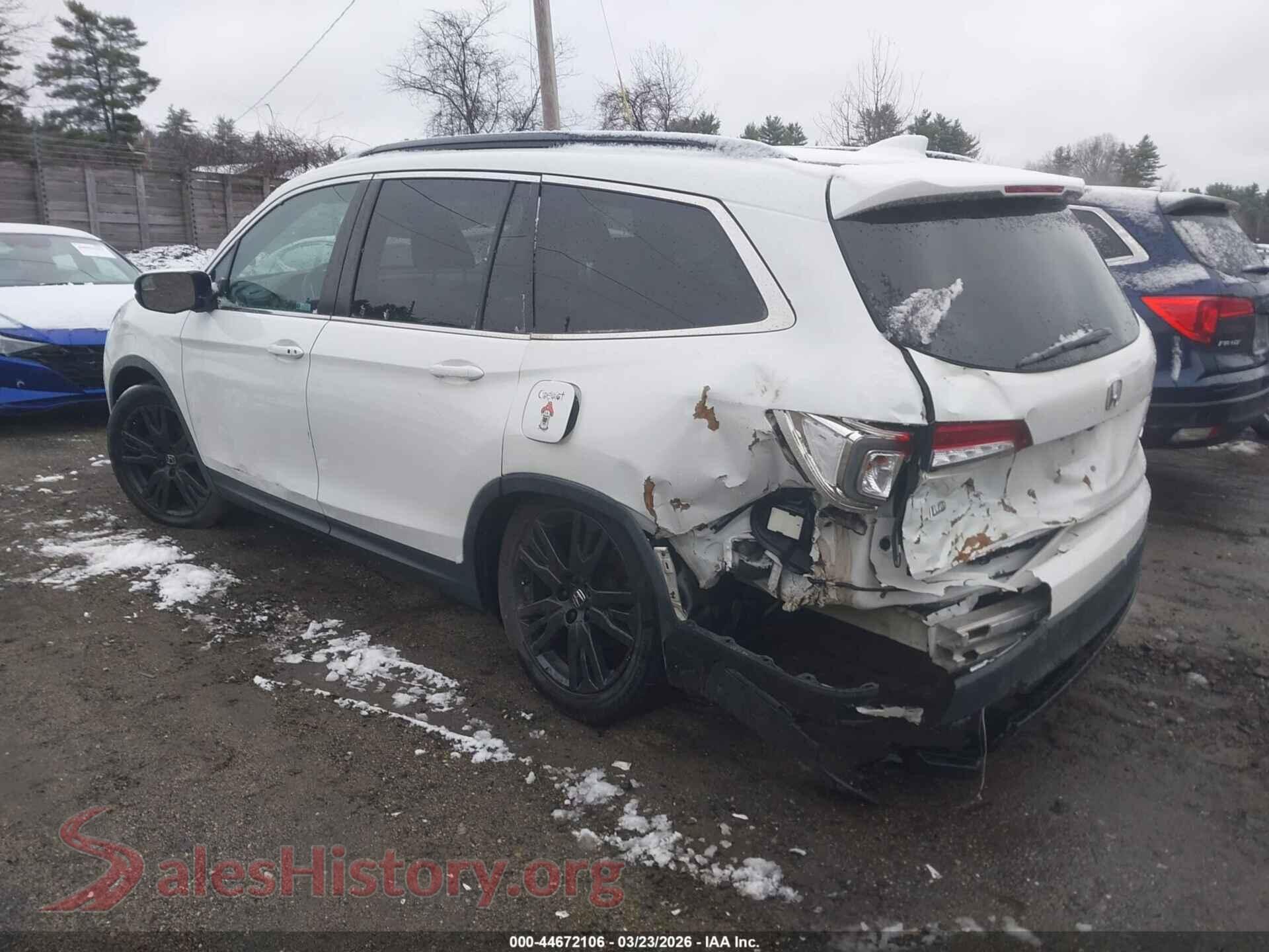 2021 HONDA PILOT VIN 5FNYF6H2XMB008950, driver side view