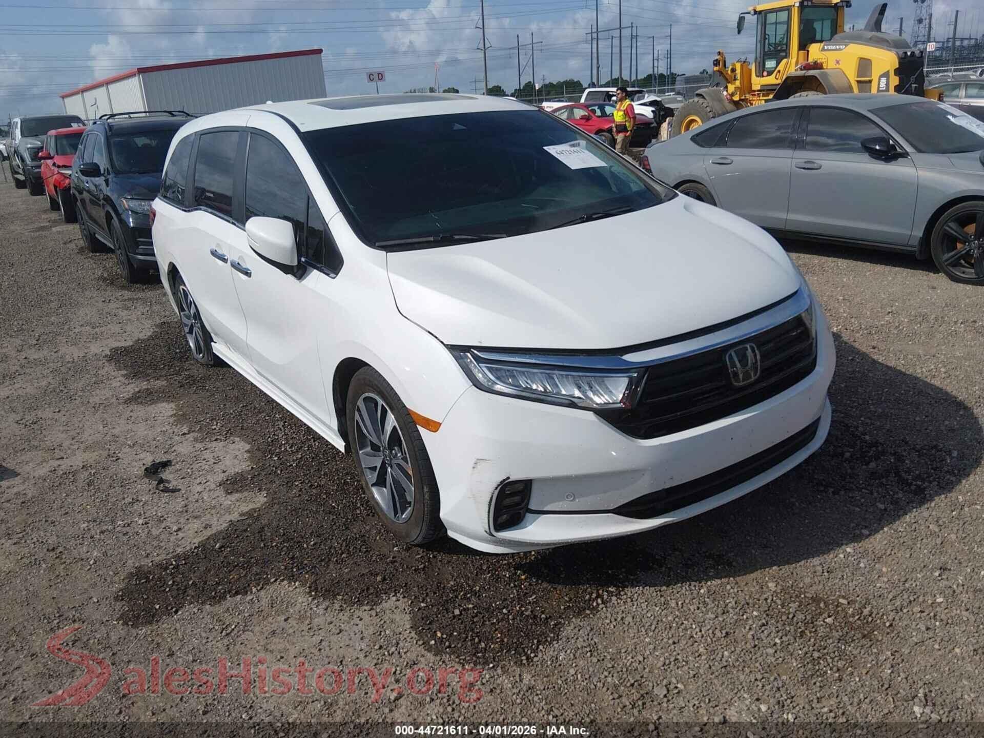 2022 HONDA ODYSSEY VIN 5FNRL6H82NB057286, auction photo