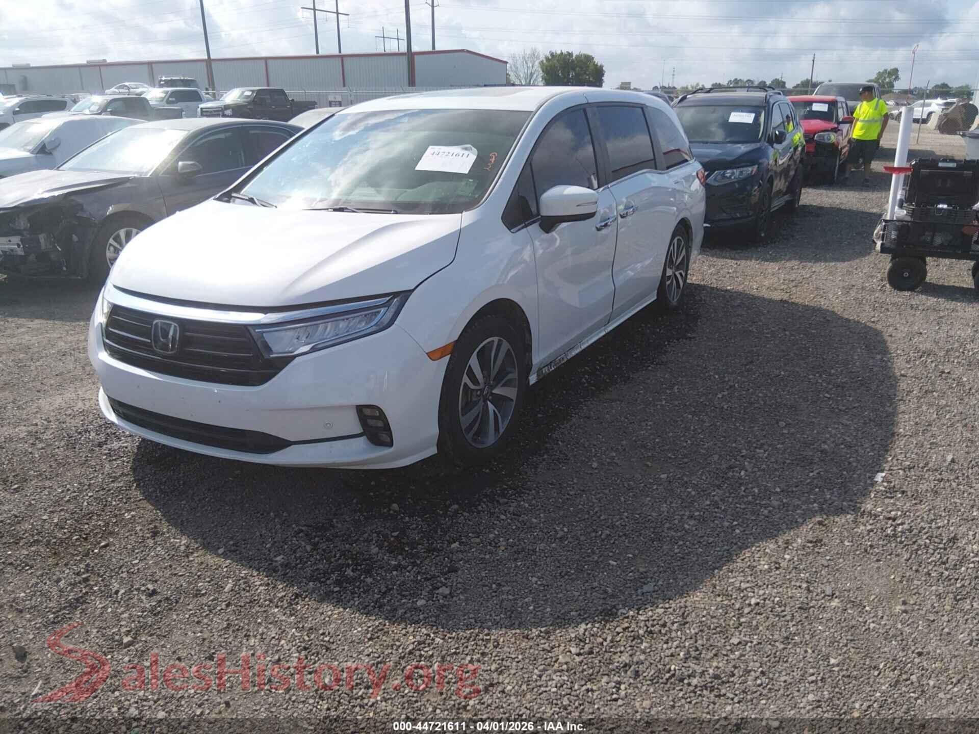 2022 HONDA ODYSSEY VIN 5FNRL6H82NB057286, front view