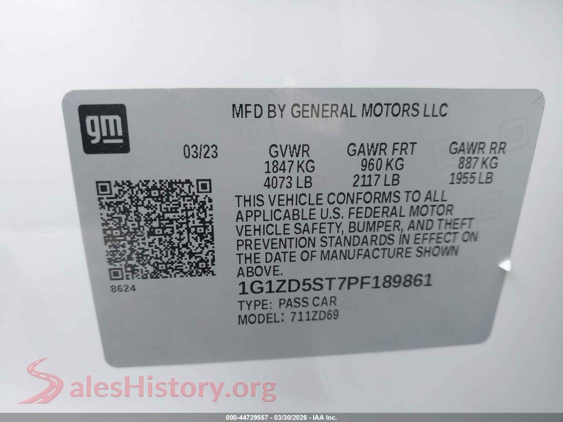 2023 CHEVROLET MALIBU VIN 1G1ZD5ST7PF189861, engine bay