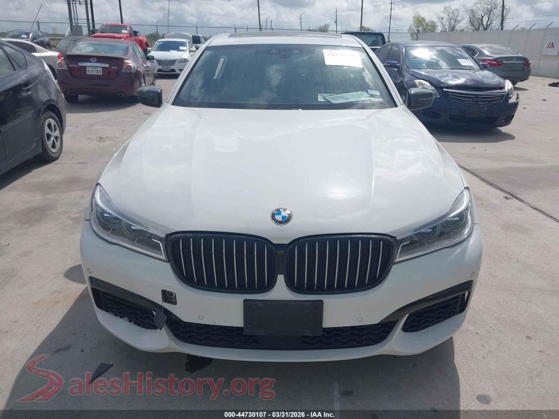 2018 BMW 750I VIN WBA7F0C54JGM22671, damage close-up