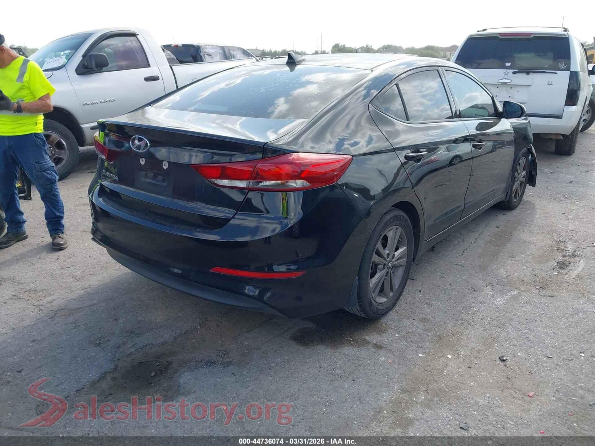 2018 HYUNDAI ELANTRA VIN 5NPD84LF8JH309222, rear driver side