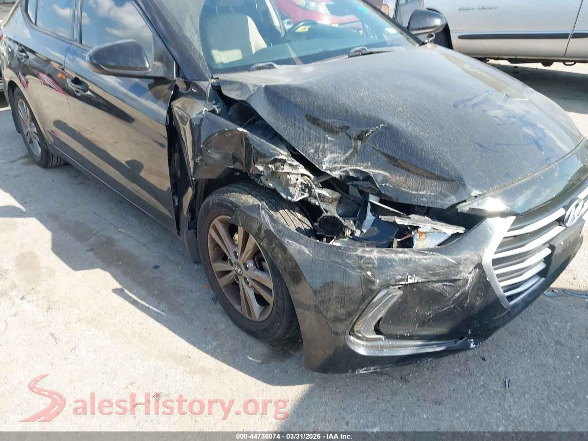 2018 HYUNDAI ELANTRA VIN 5NPD84LF8JH309222, rear passenger side