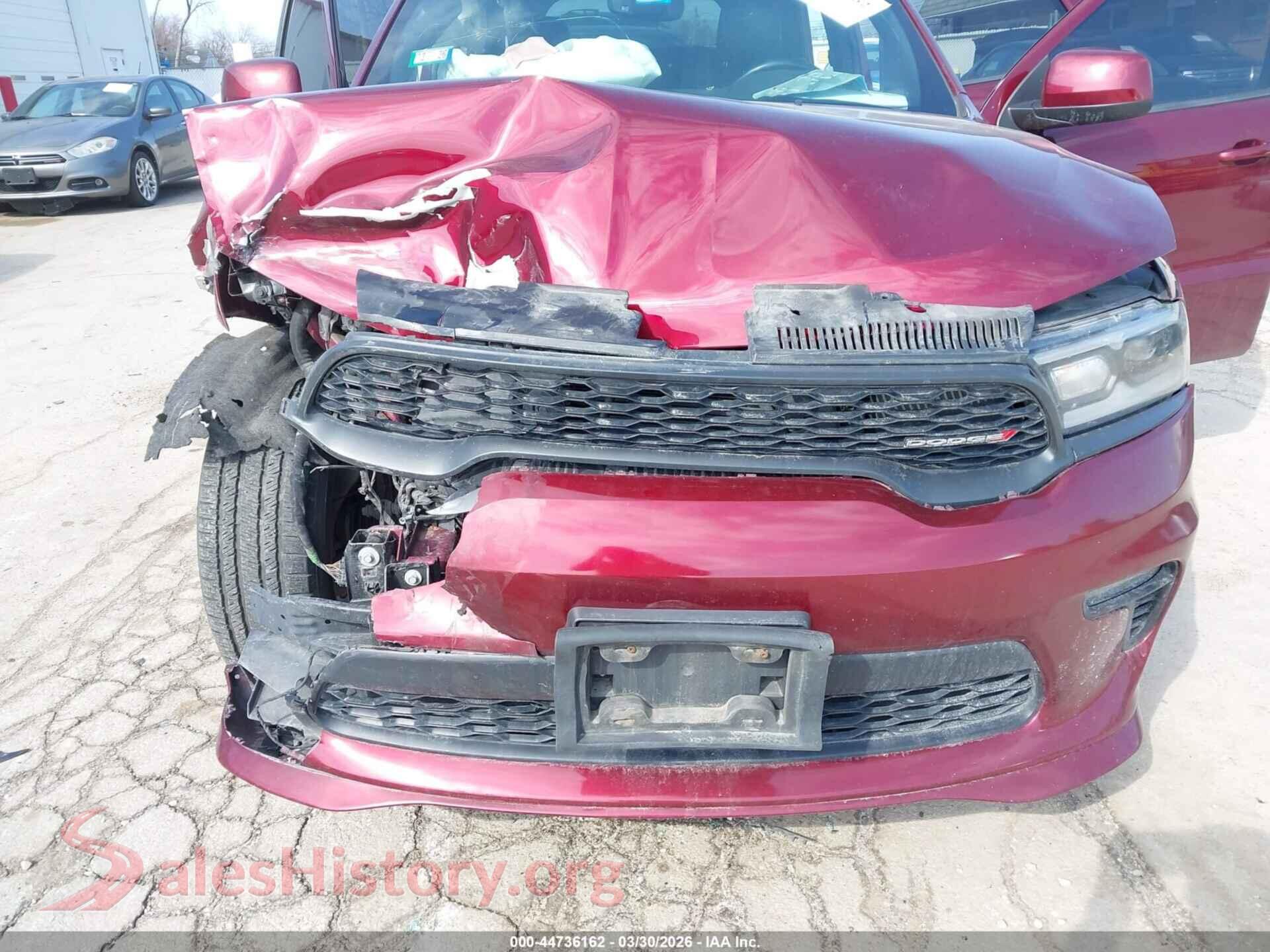 2021 DODGE DURANGO VIN 1C4RDJDGXMC752673, rear passenger side