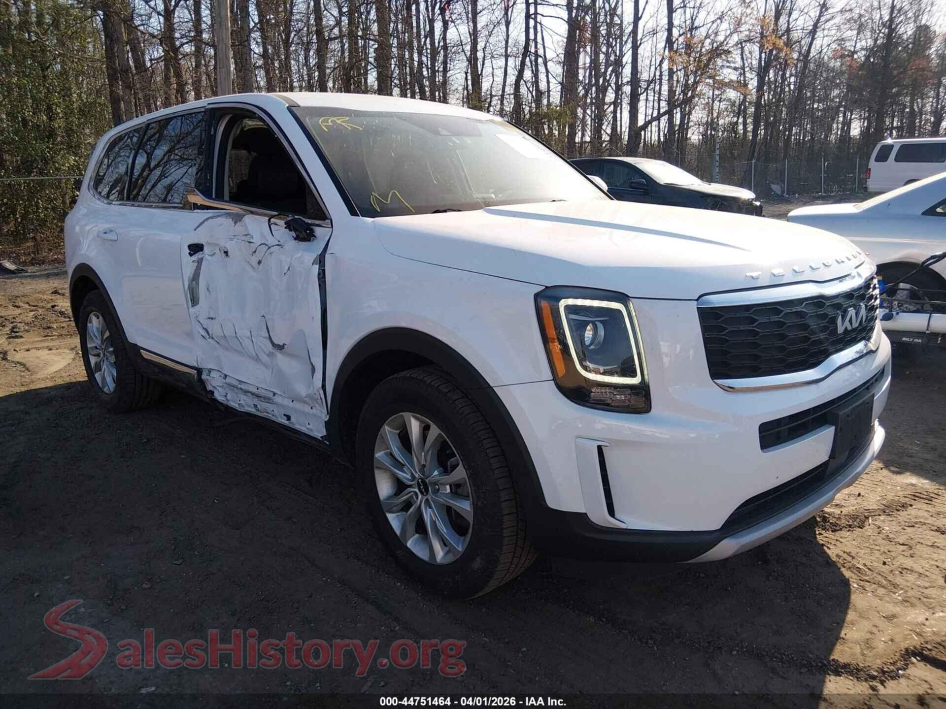 2022 KIA TELLURIDE VIN 5XYP2DHC4NG297421, auction photo