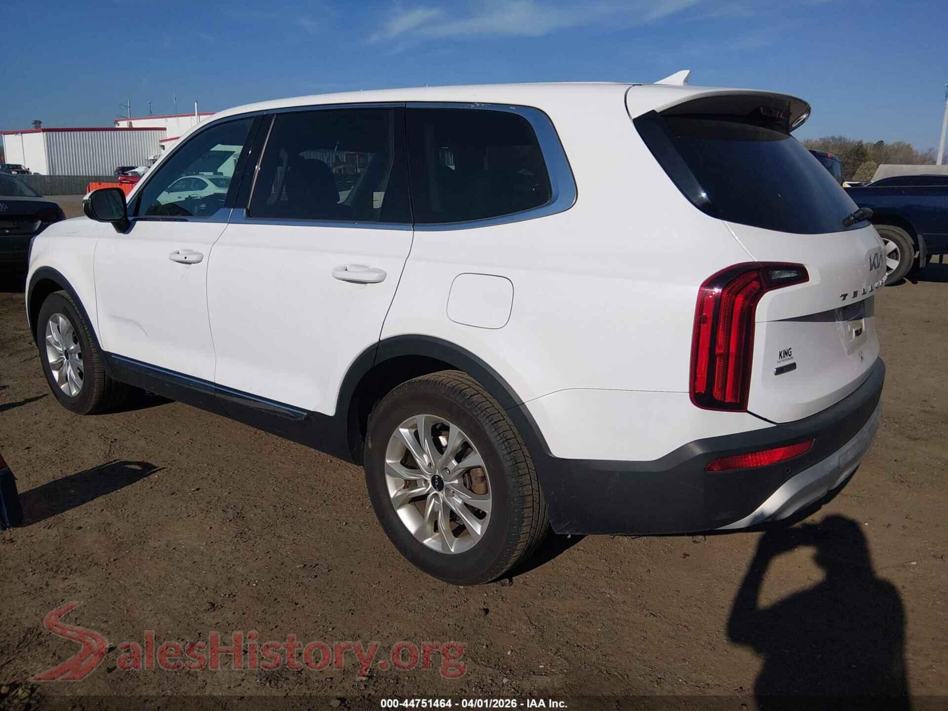 2022 KIA TELLURIDE VIN 5XYP2DHC4NG297421, driver side view