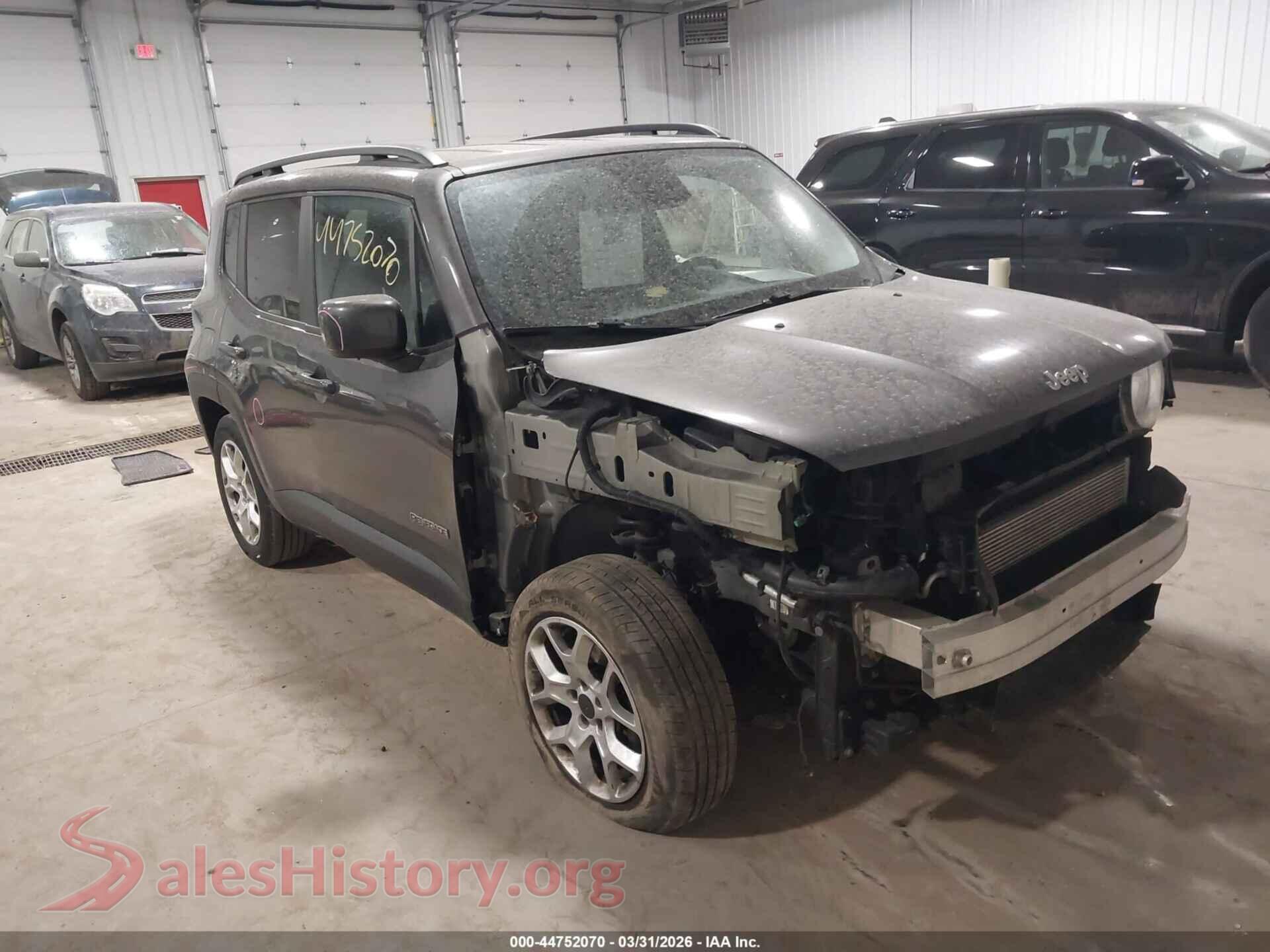 2017 JEEP RENEGADE VIN ZACCJBBB3HPF36189, auction photo