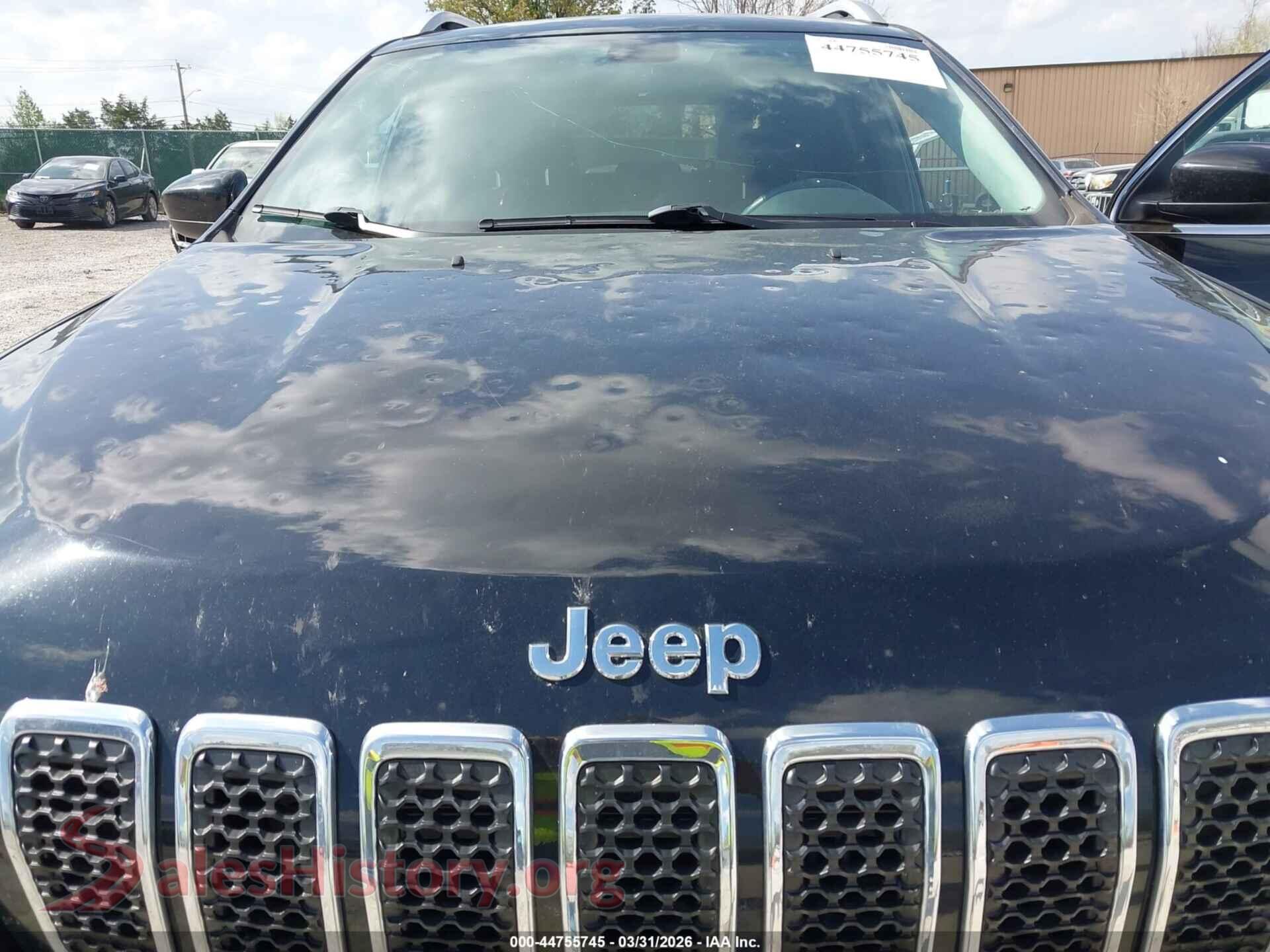 2019 JEEP CHEROKEE VIN 1C4PJMCB1KD459341, rear passenger side