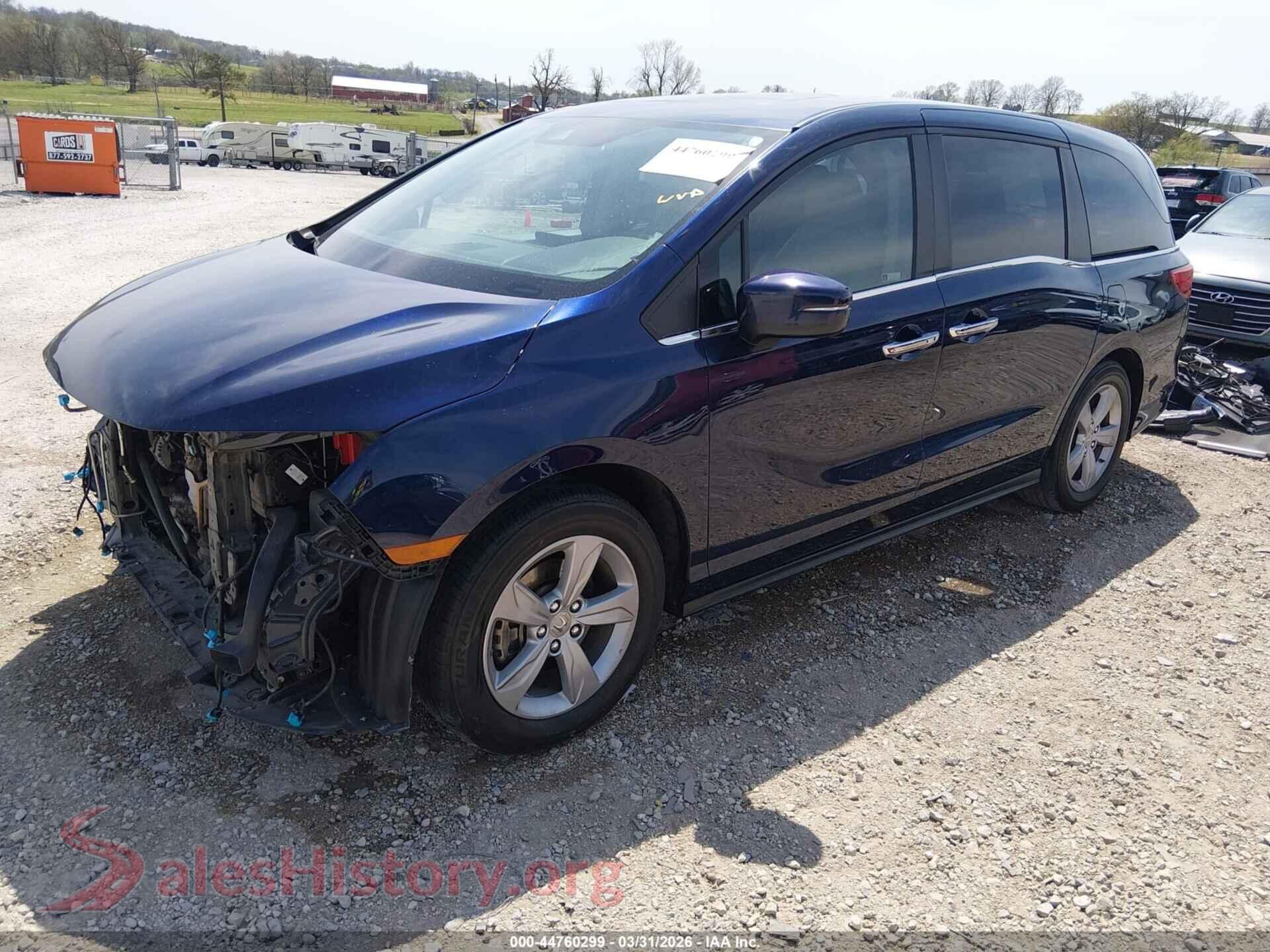 2019 HONDA ODYSSEY VIN 5FNRL6H77KB016493, front view