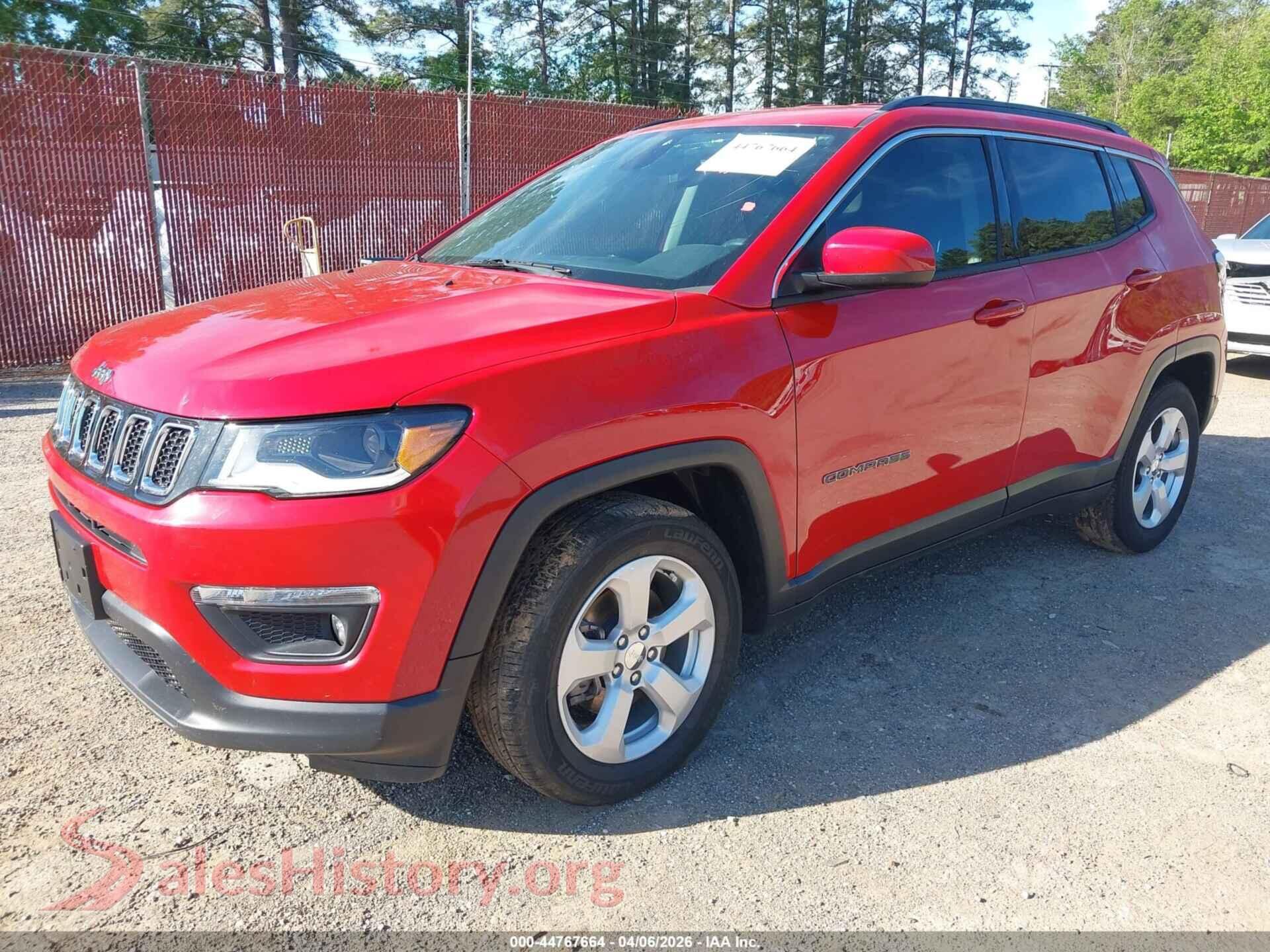 2019 JEEP COMPASS VIN 3C4NJCBB5KT736666, front view