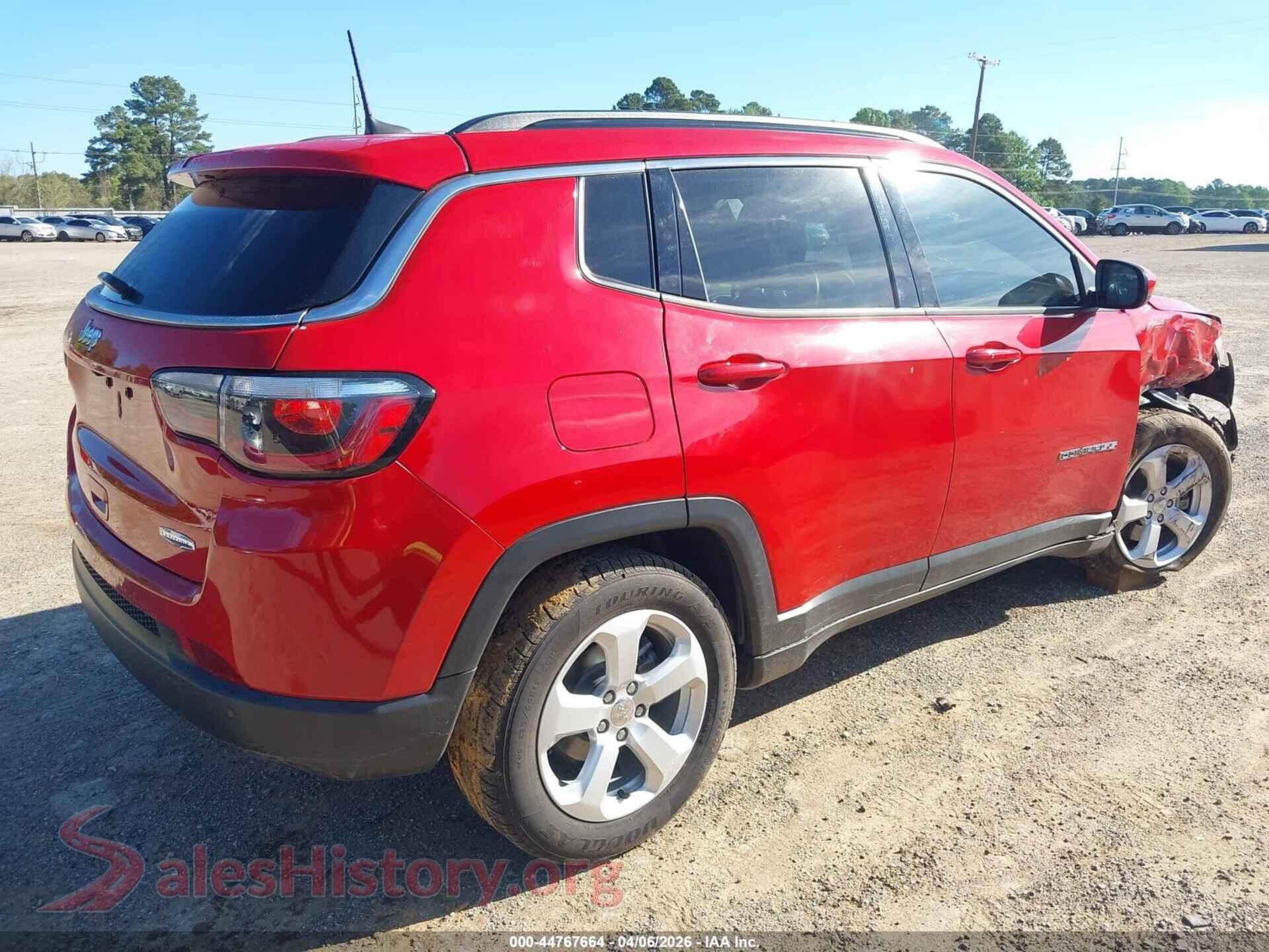 2019 JEEP COMPASS VIN 3C4NJCBB5KT736666, rear driver side