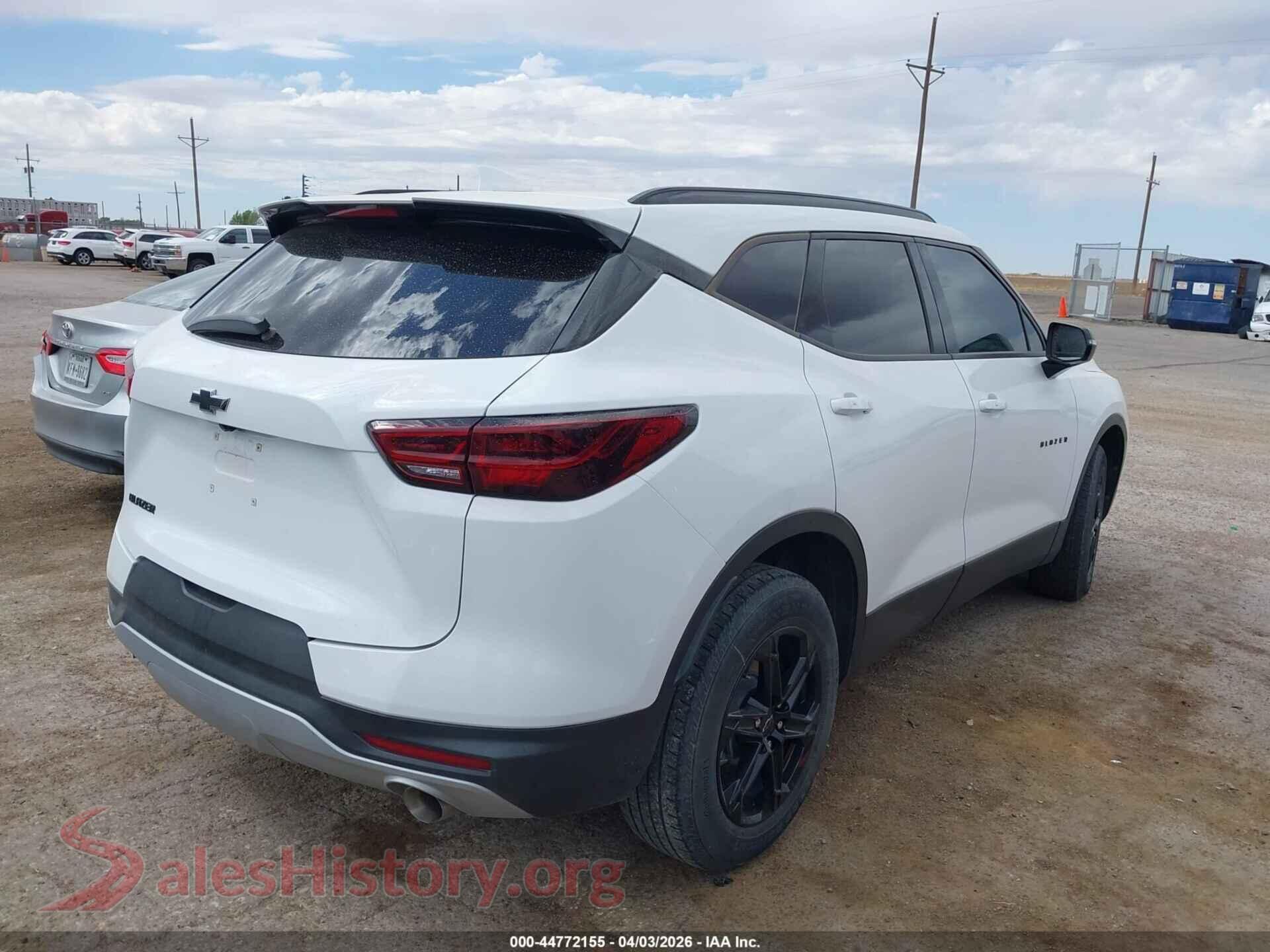 2023 CHEVROLET BLAZER VIN 3GNKBDRS9PS206698, rear driver side