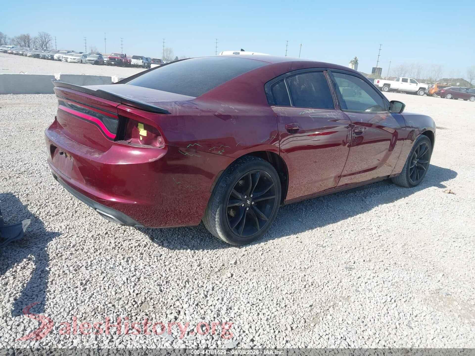 2017 DODGE CHARGER VIN 2C3CDXBG6HH643193, rear driver side