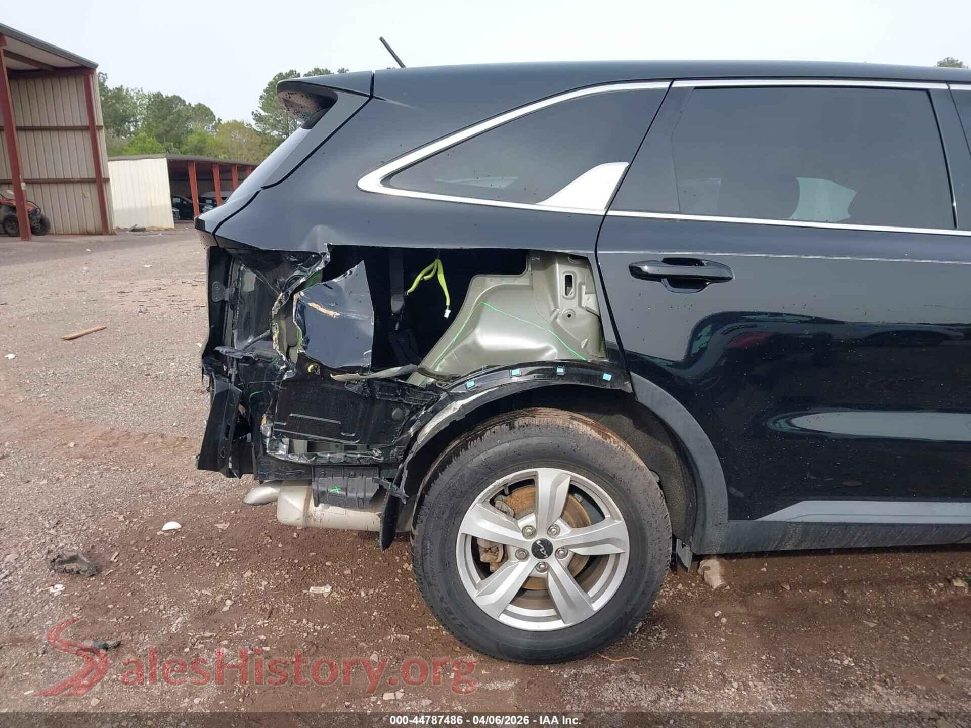2022 KIA SORENTO VIN 5XYRG4LC9NG138251, rear passenger side