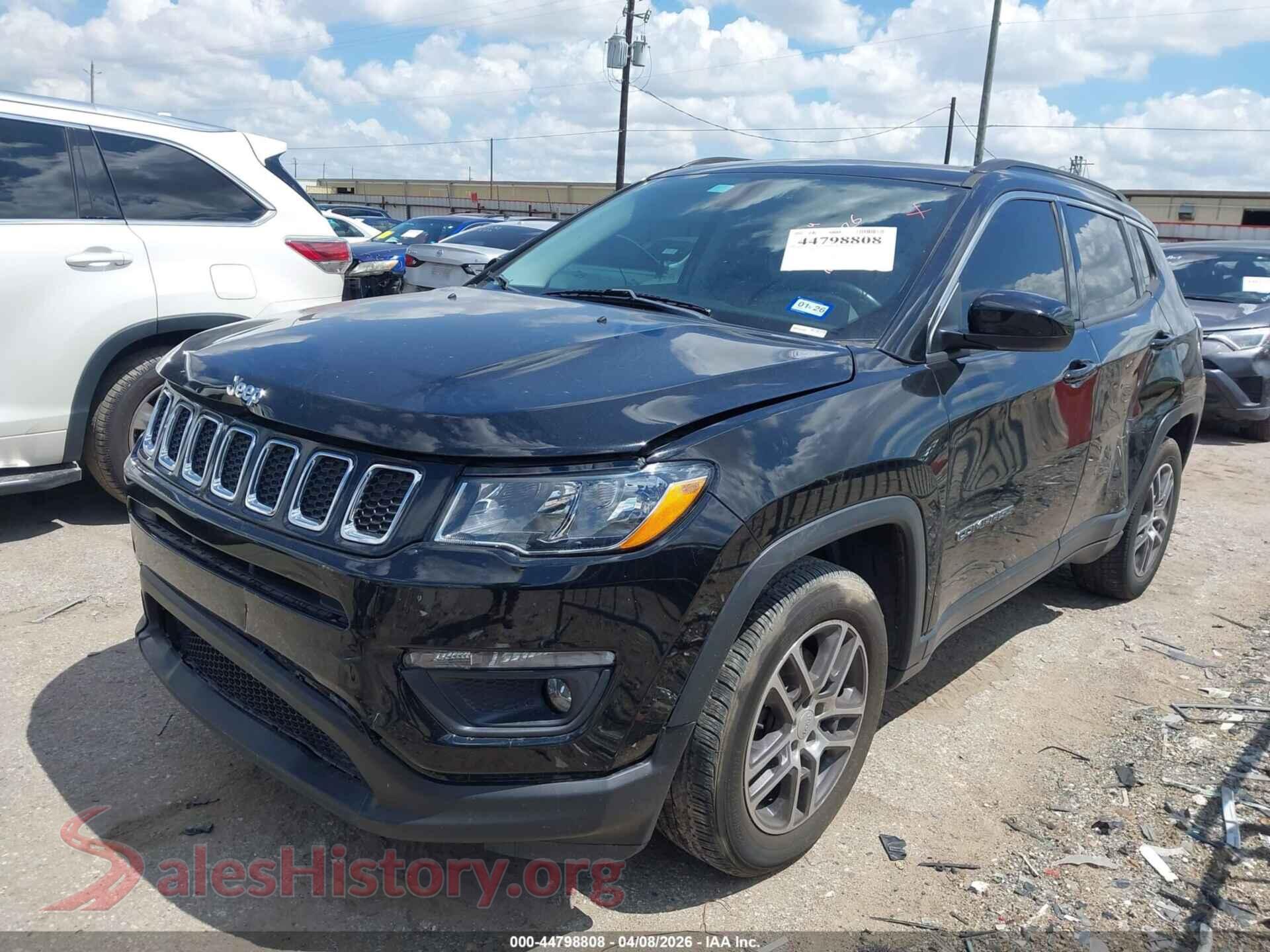 2019 JEEP COMPASS VIN 3C4NJCBB0KT676764, rear passenger side