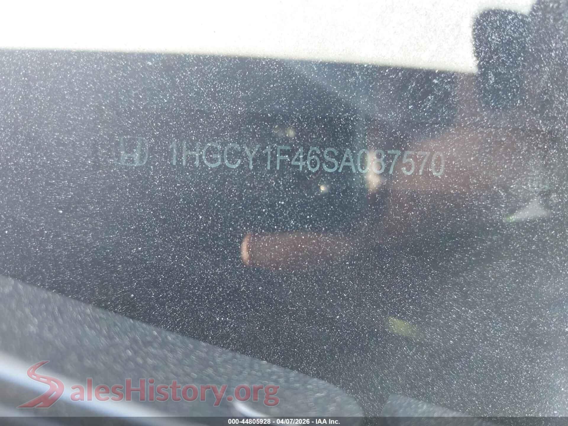 2025 HONDA ACCORD VIN 1HGCY1F46SA087570, engine bay