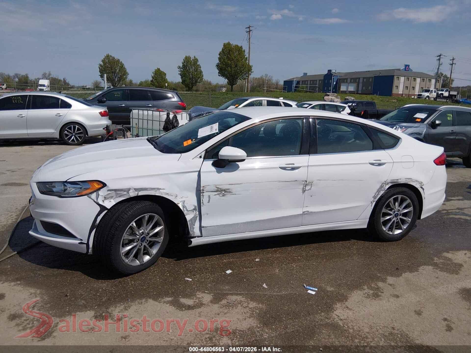 2017 FORD FUSION VIN 3FA6P0HDXHR353991, rear passenger side