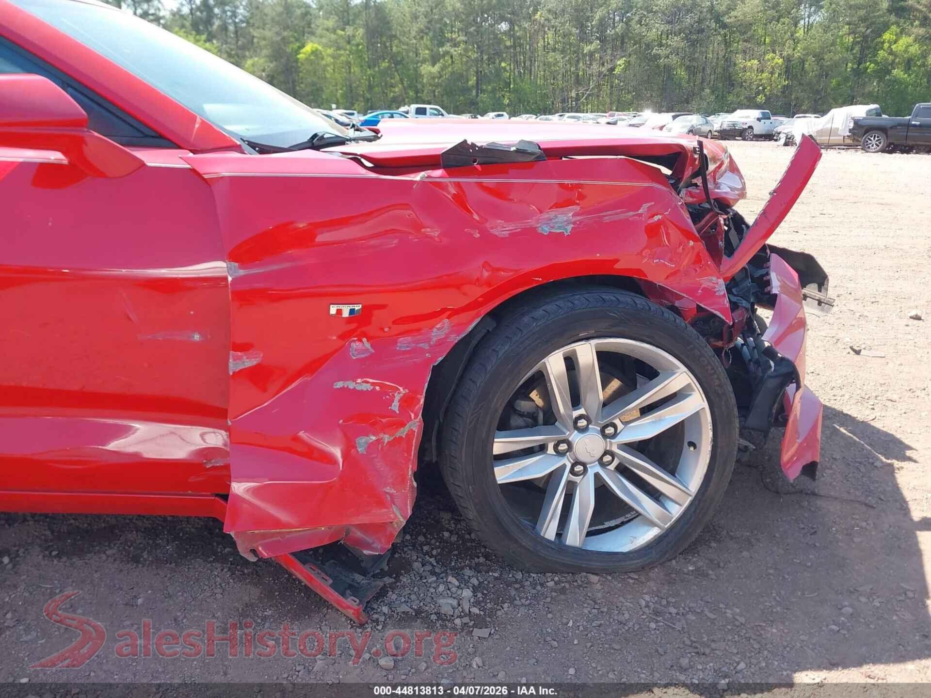 2017 CHEVROLET CAMARO VIN 1G1FB1RS3H0122631, rear passenger side