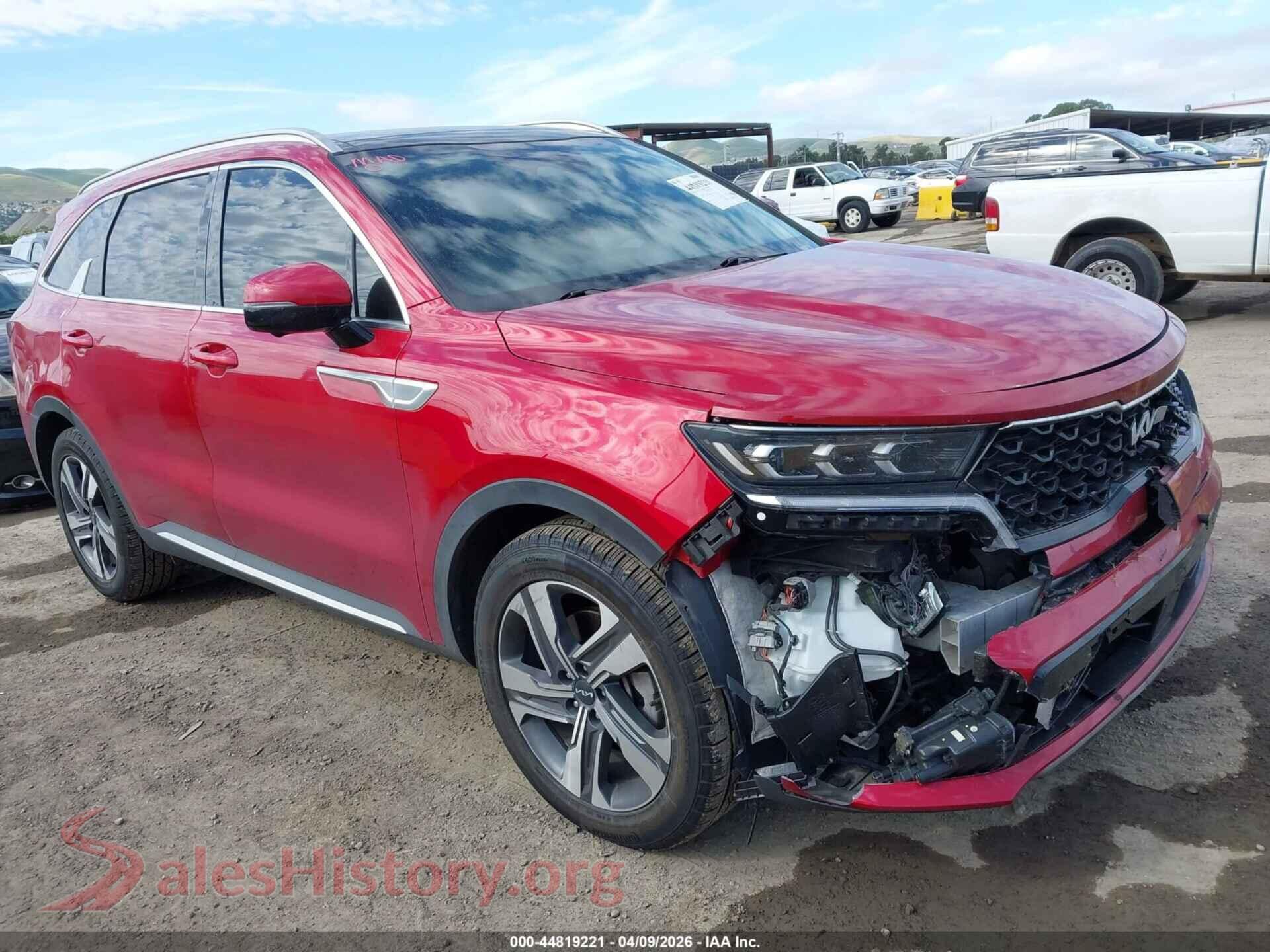 2022 KIA SORENTO PLUG-IN HYBRID VIN KNDRMDLH5N5123260, auction photo